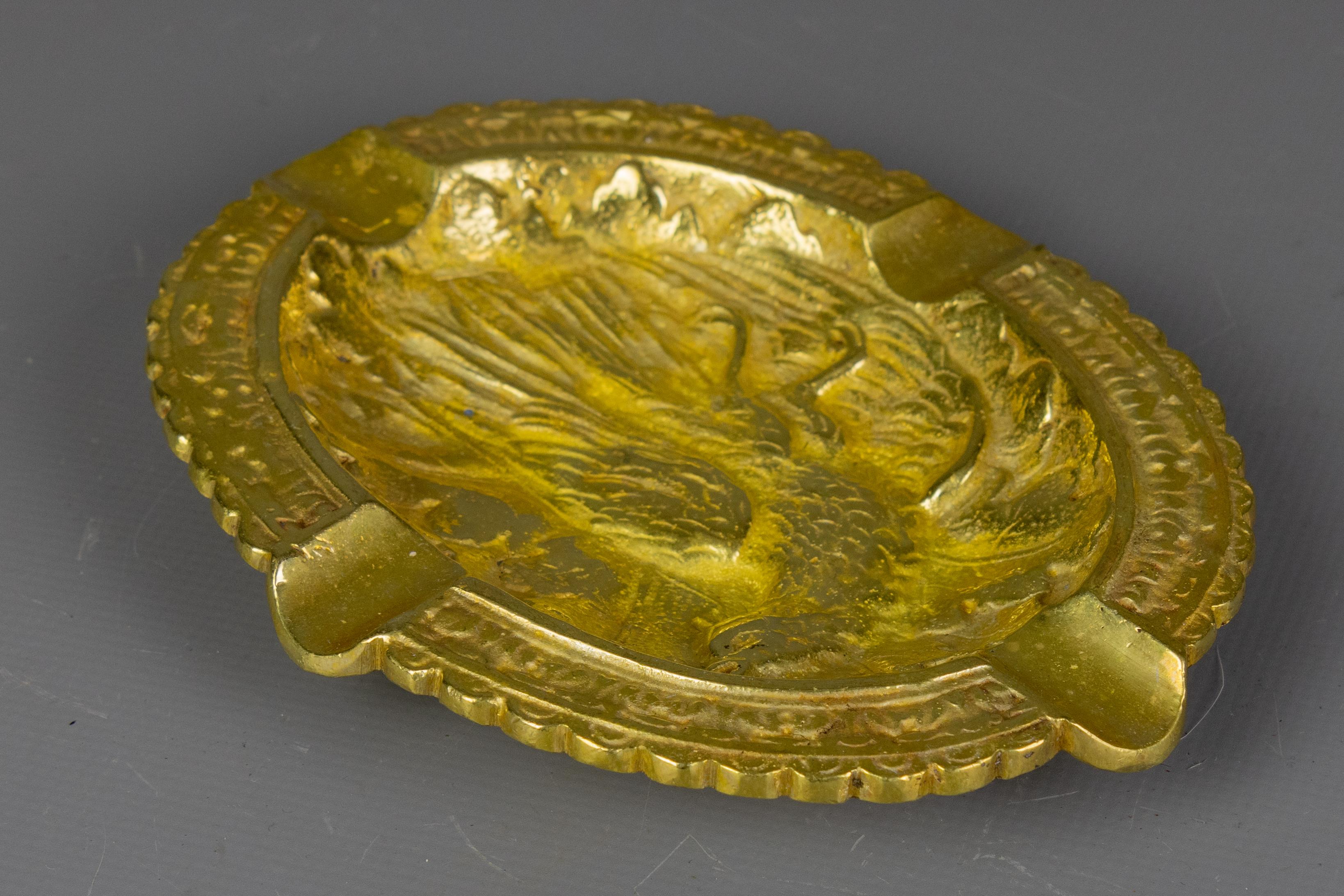 French Bronze Ashtray with Phoenix Bird Motif, 1950s in vendita 1