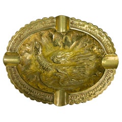 French Bronze Ashtray with Phoenix Bird Motif, 1950s