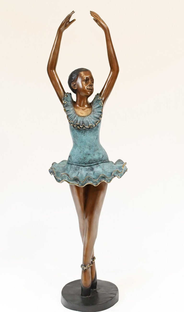 French Bronze Ballet Dancer Pirouette Figurine Ballerina For Sale at 1stDibs