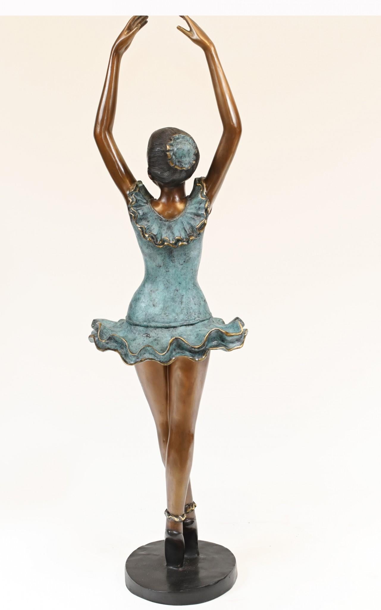 French Bronze Ballet Dancer Pirouette Figurine Ballerina For Sale 2