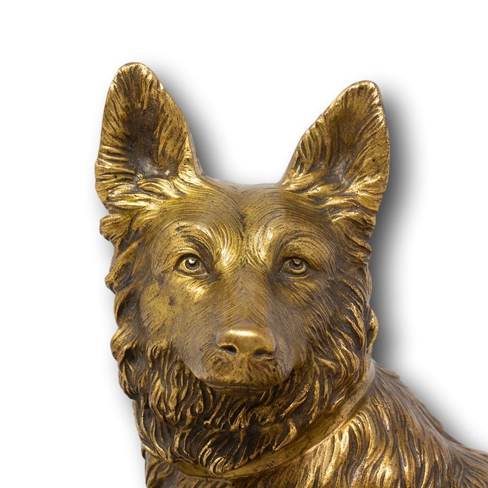 Französische belgische Hirte-Hundefigur aus Bronze im Angebot 4