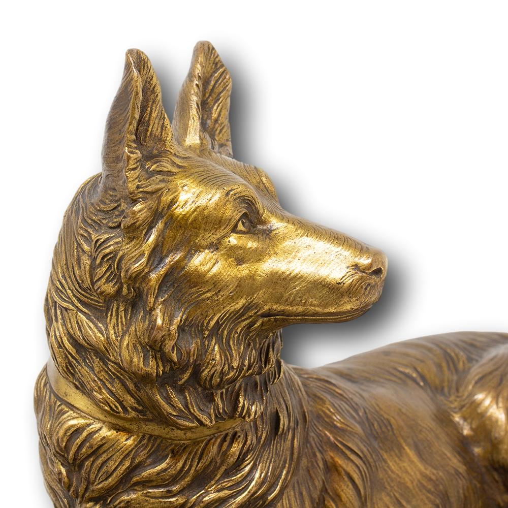 French Bronze Belgian Shepherd Dog Figure For Sale 5