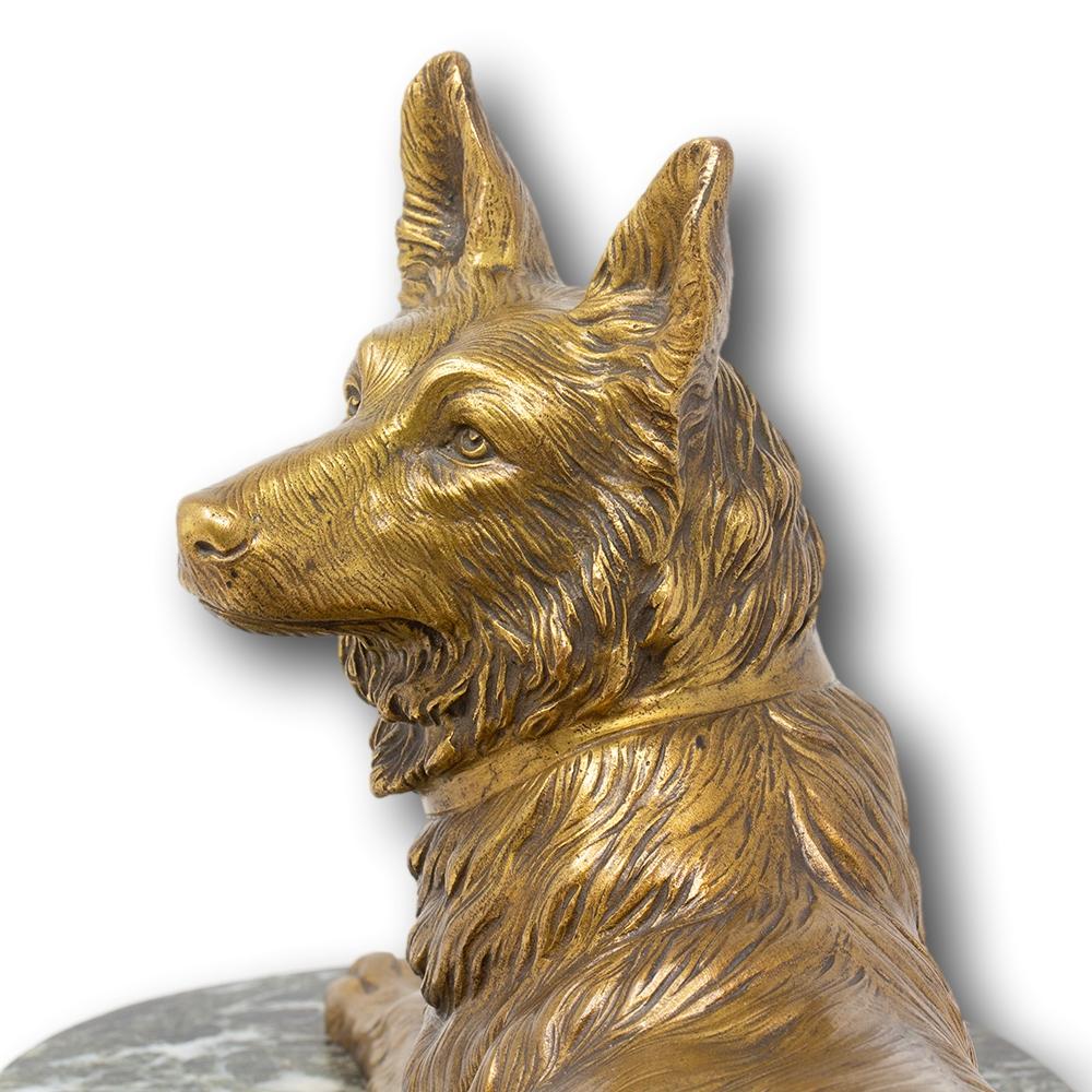 Französische belgische Hirte-Hundefigur aus Bronze im Angebot 6