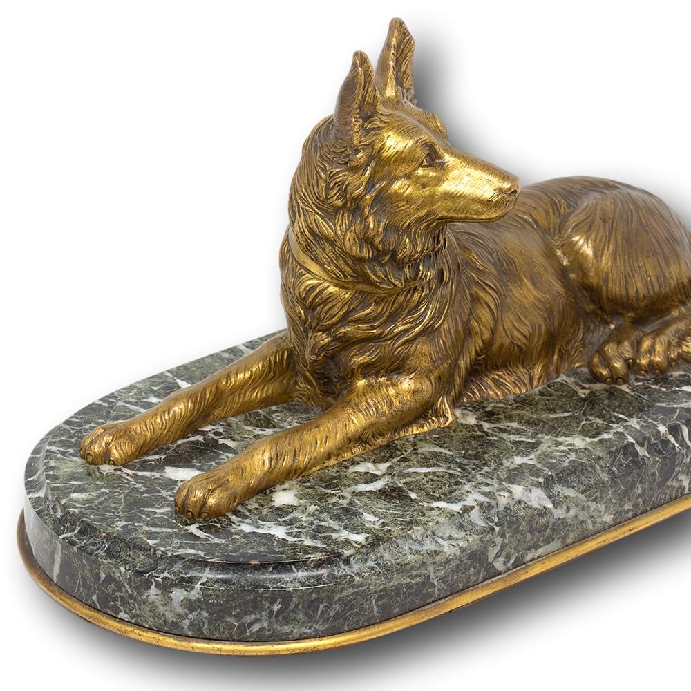 Französische belgische Hirte-Hundefigur aus Bronze im Angebot 7