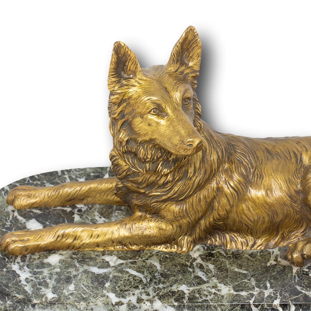 Französische belgische Hirte-Hundefigur aus Bronze im Angebot 9