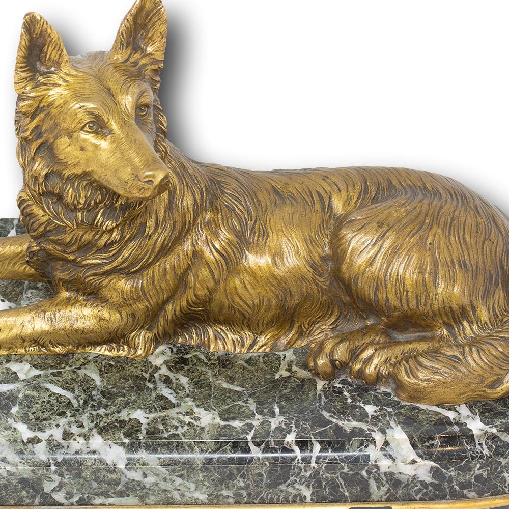 Französische belgische Hirte-Hundefigur aus Bronze im Angebot 10