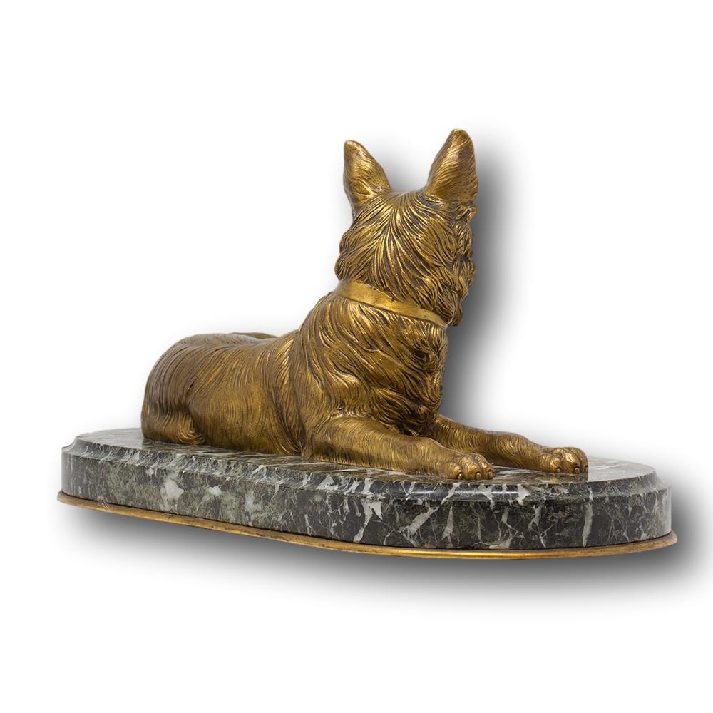 Französische belgische Hirte-Hundefigur aus Bronze im Angebot 2