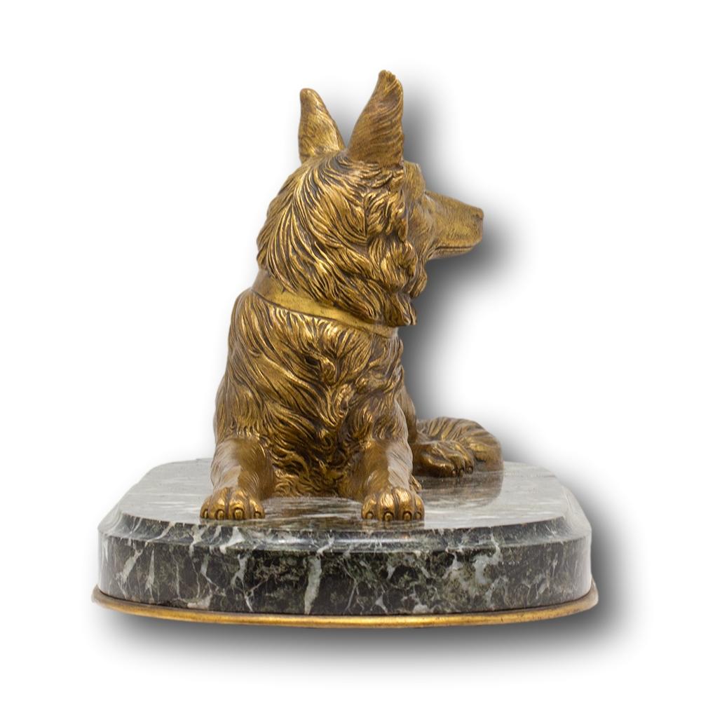 Französische belgische Hirte-Hundefigur aus Bronze im Angebot 3