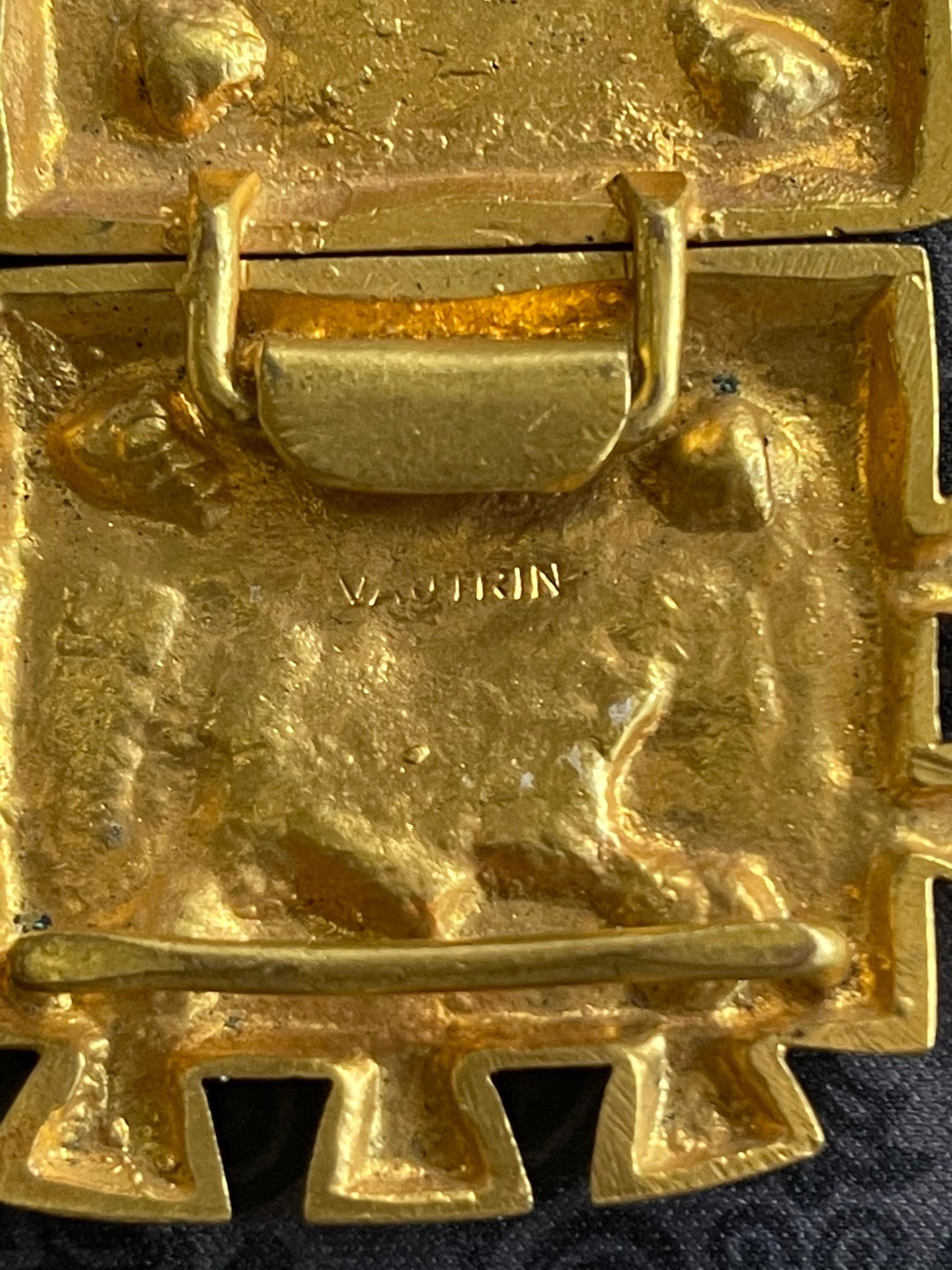 French Bronze Belt Buckle Line Vautrin For Sale 2