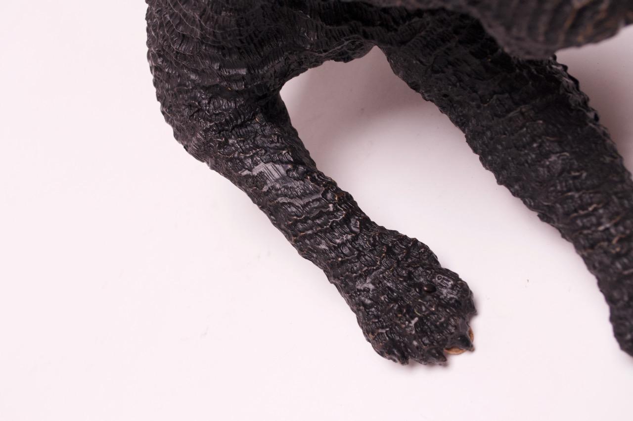 Sculpture française de panthère noire en bronze en vente 8