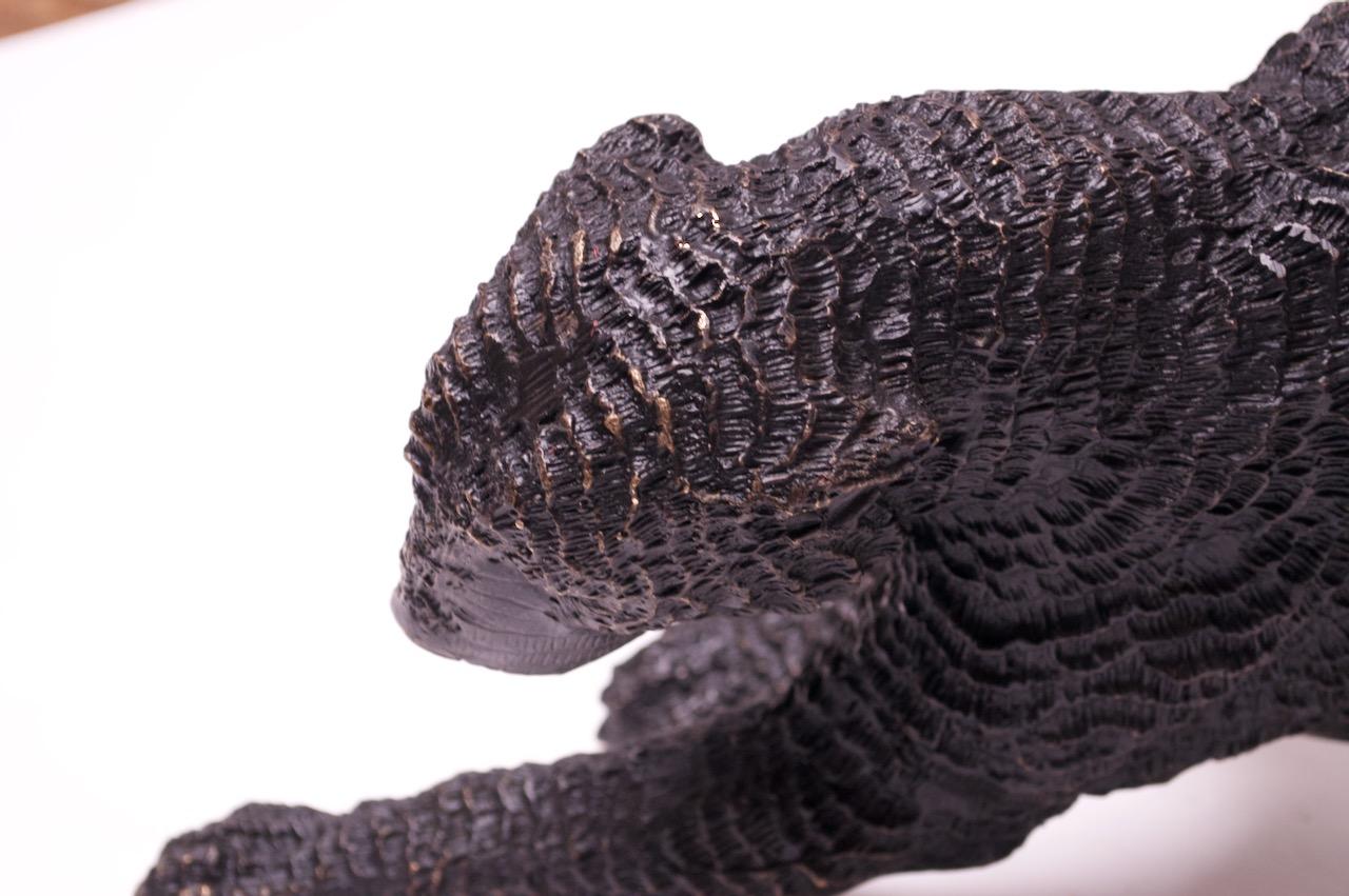 Französische schwarze Panther-Skulptur aus Bronze im Angebot 4