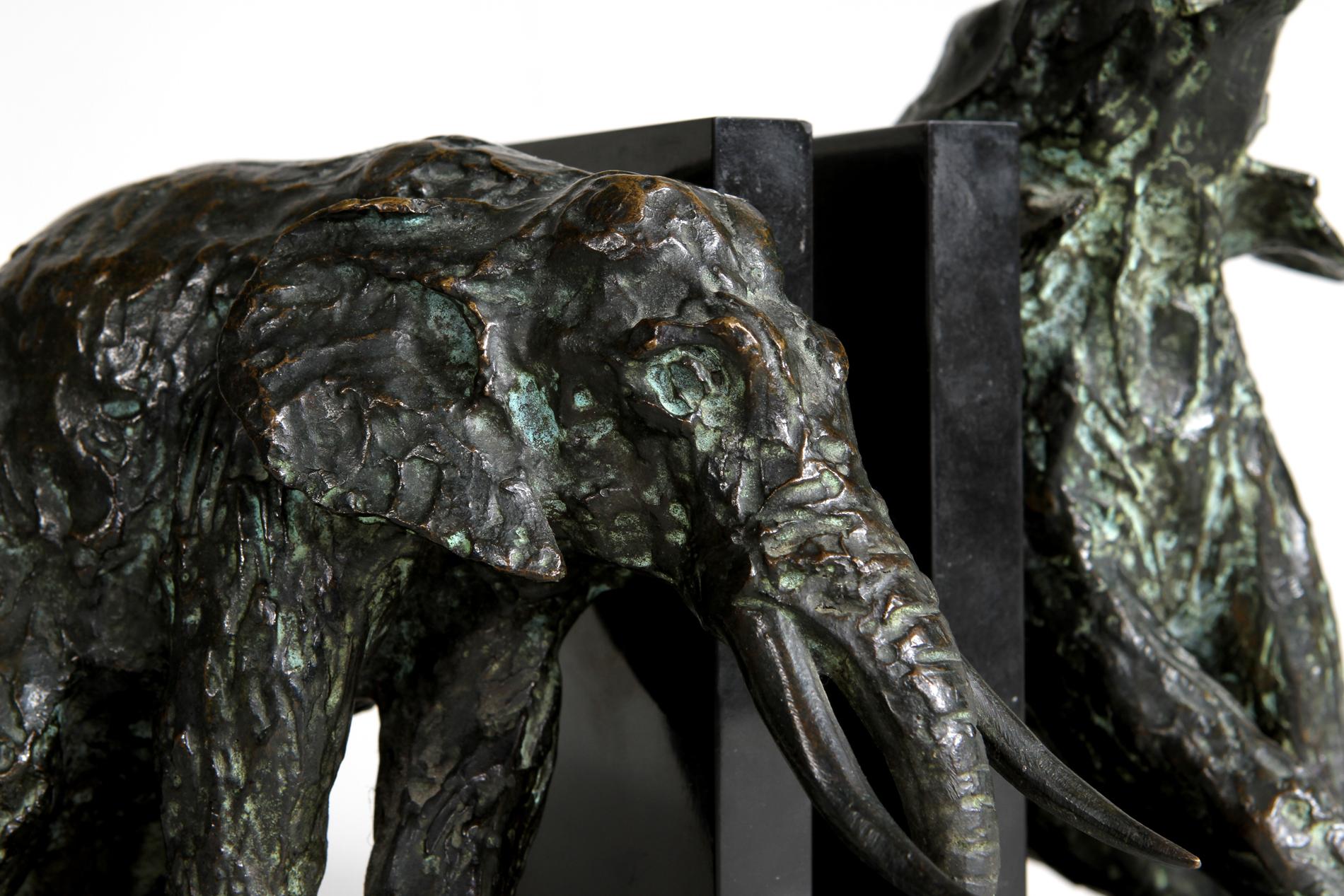 20th Century French Bronze Bookends by Ary Bitter For Sale