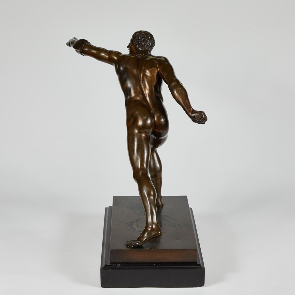 French Bronze Borghese Gladiator, circa 1880 In Good Condition For Sale In Los Angeles, CA