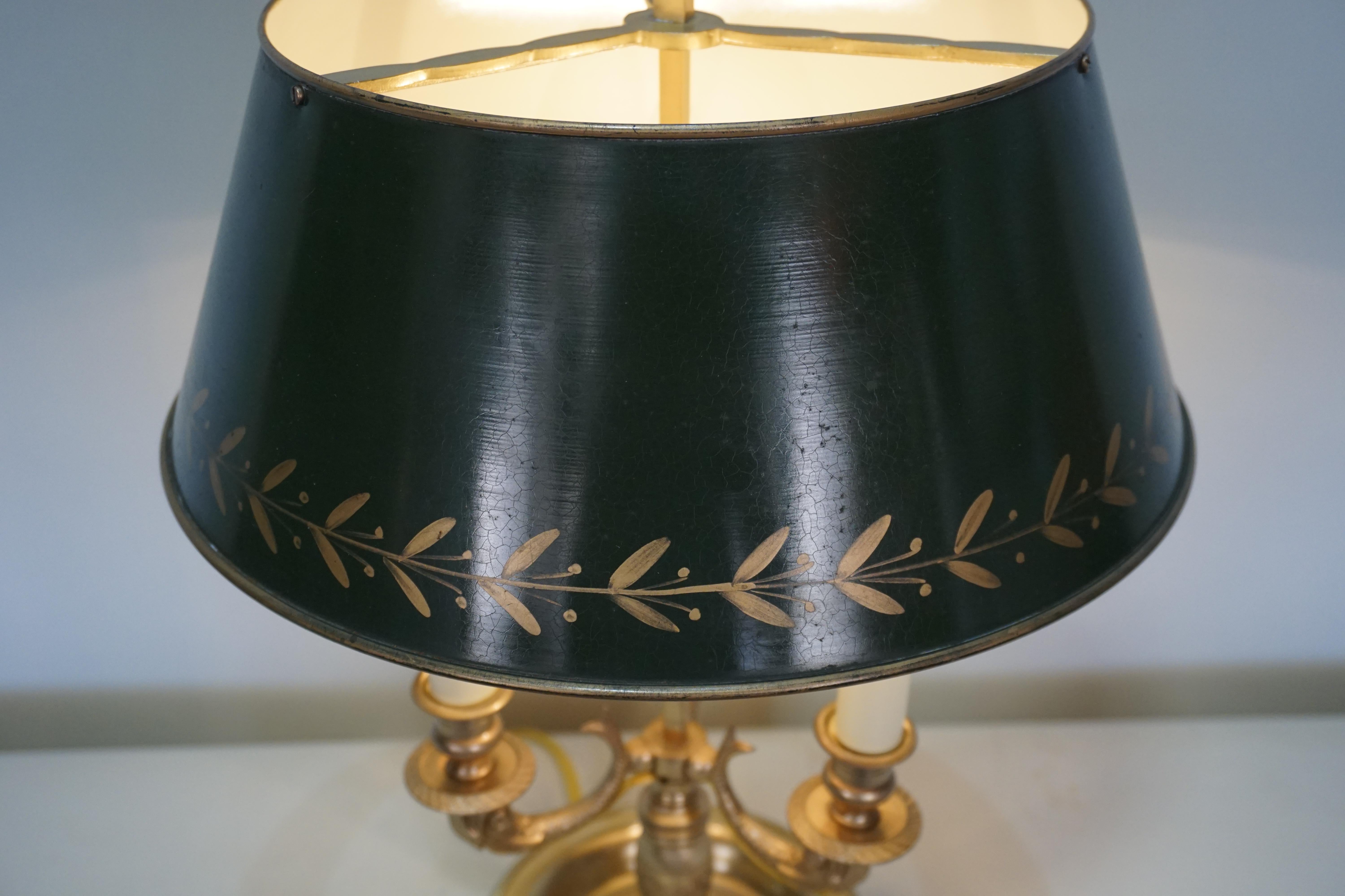 American Empire French Bronze Bouillotte Desk or Table Lamp