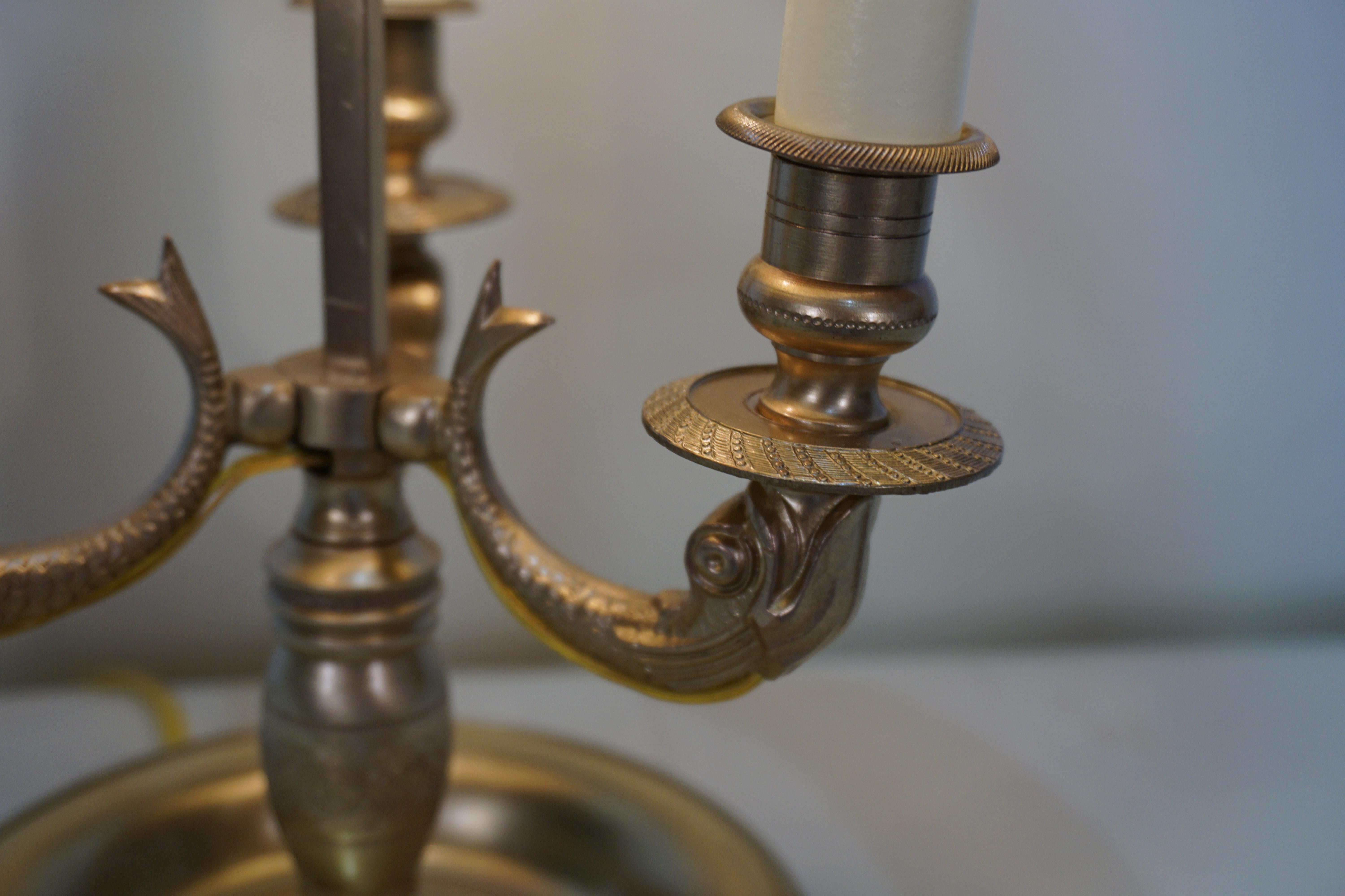 Early 20th Century French Bronze Bouillotte Desk or Table Lamp