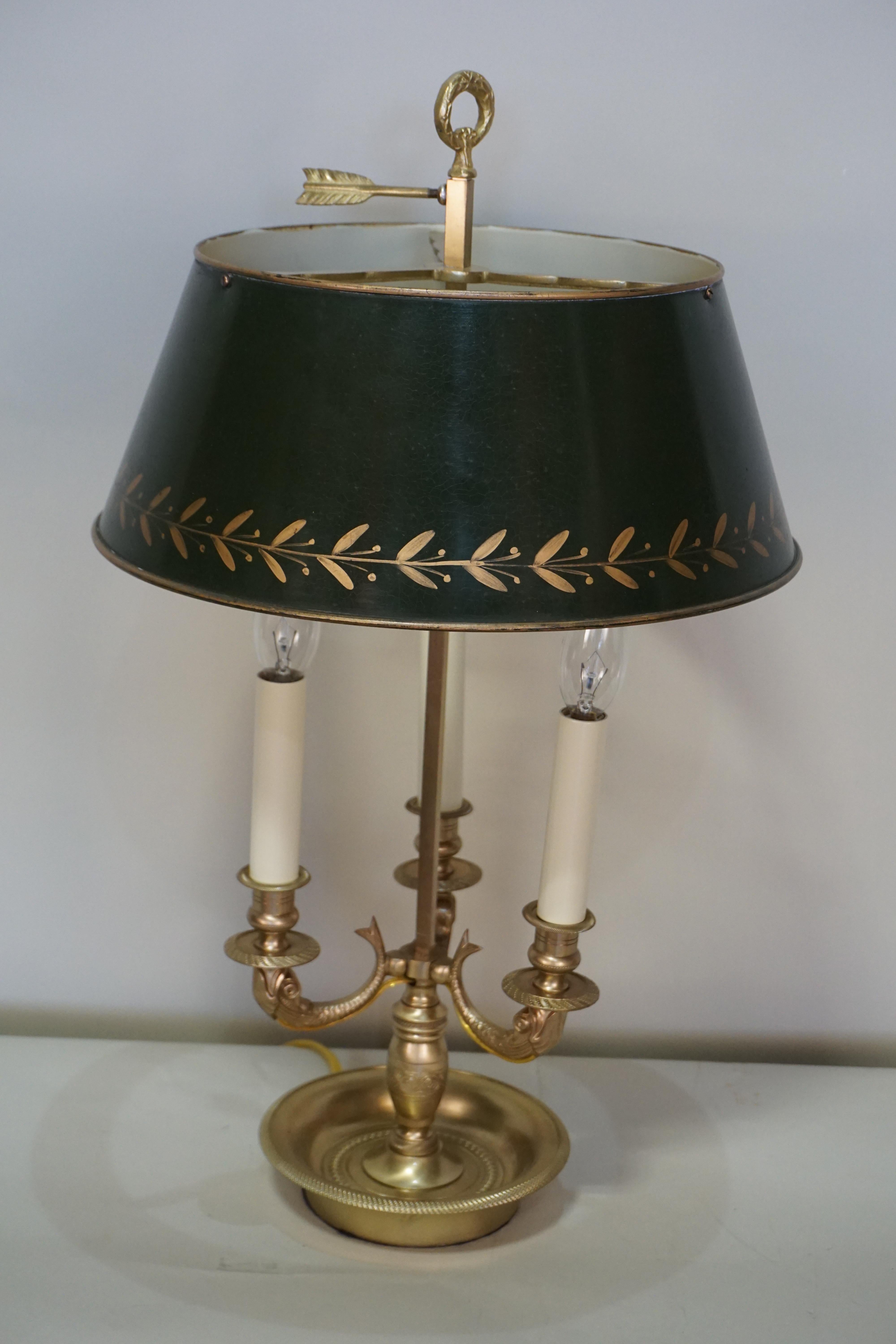 French Bronze Bouillotte Desk or Table Lamp 1