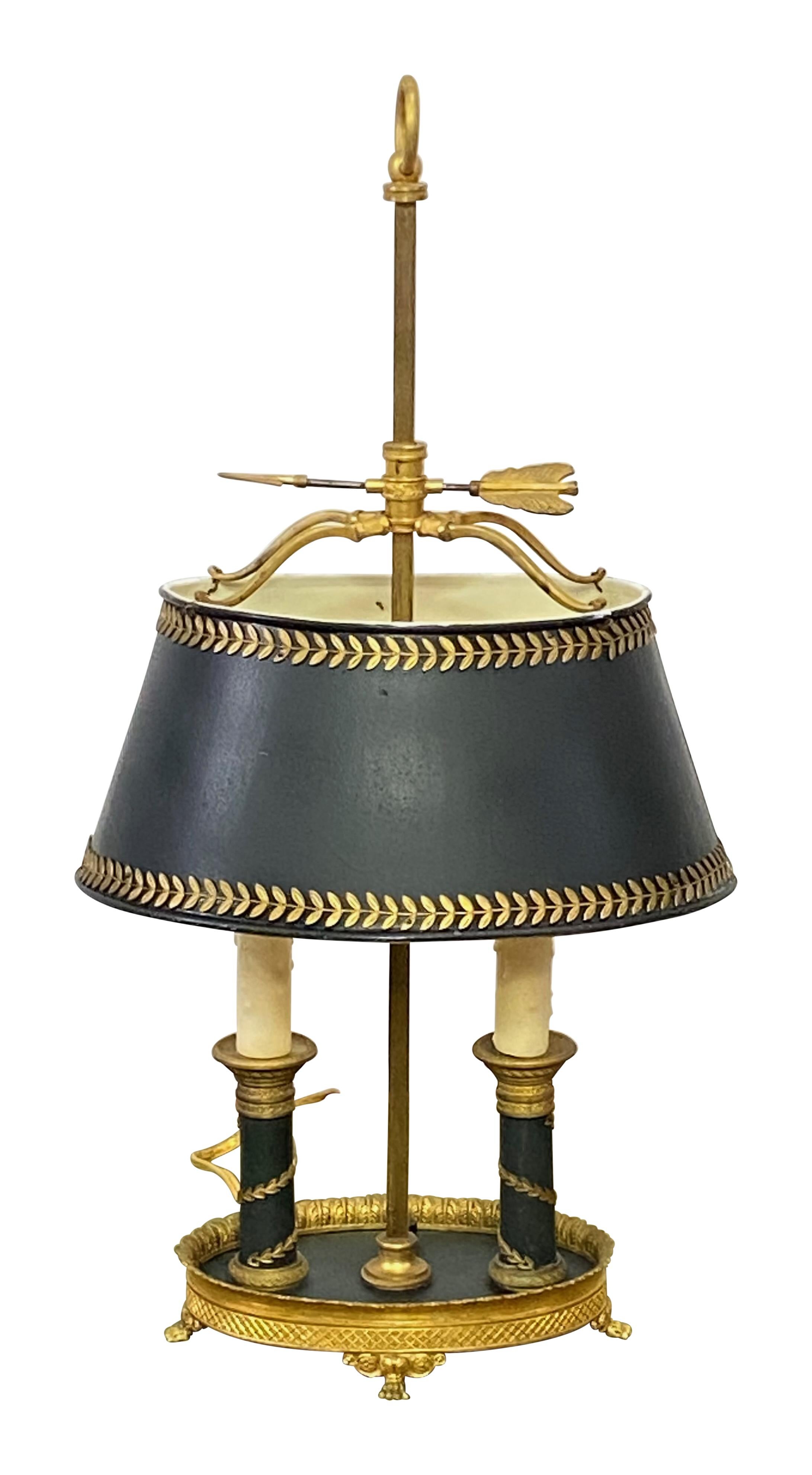 French Bronze Bouillotte Lamp, Early 20th Century 2