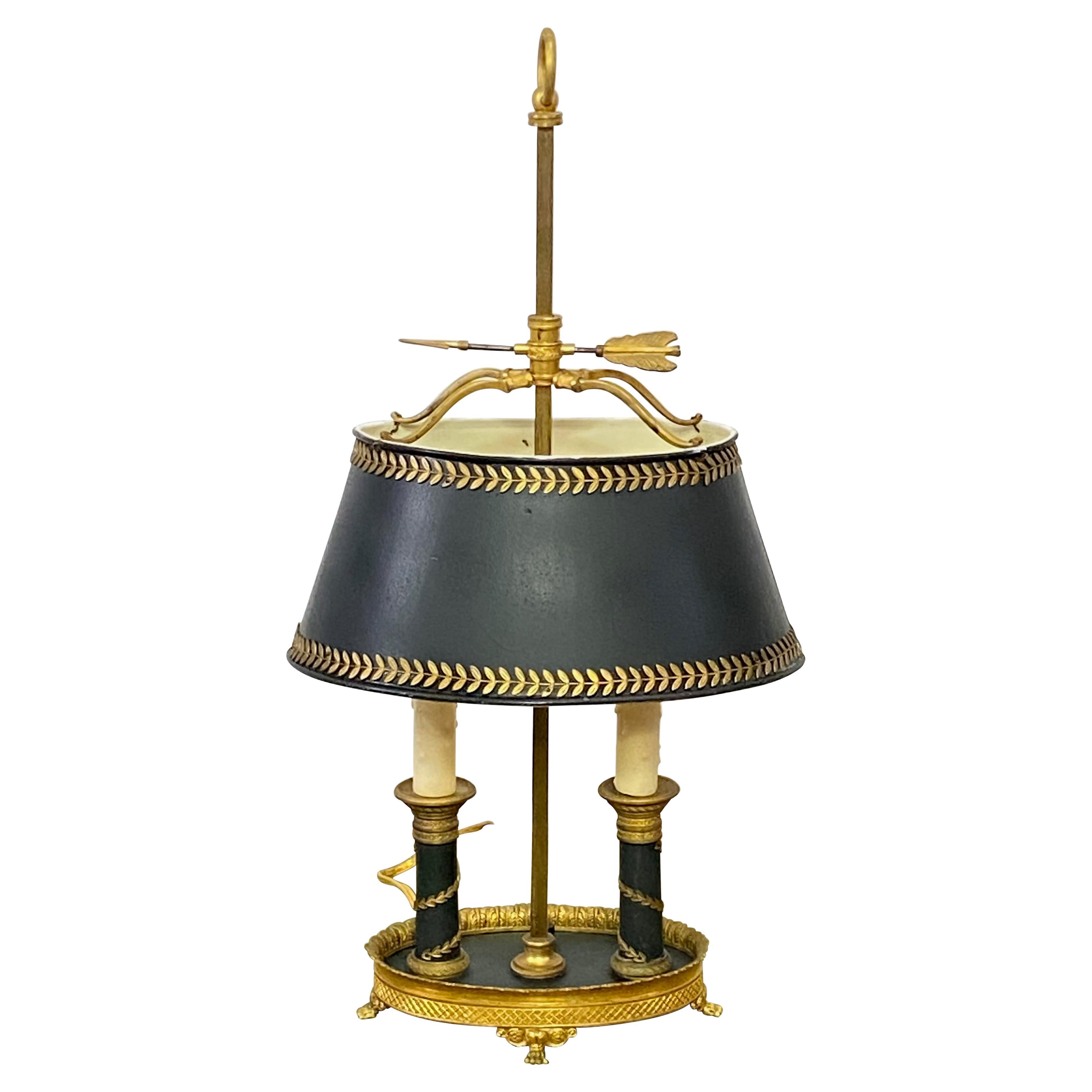 French Bronze Bouillotte Lamp, Early 20th Century at 1stDibs