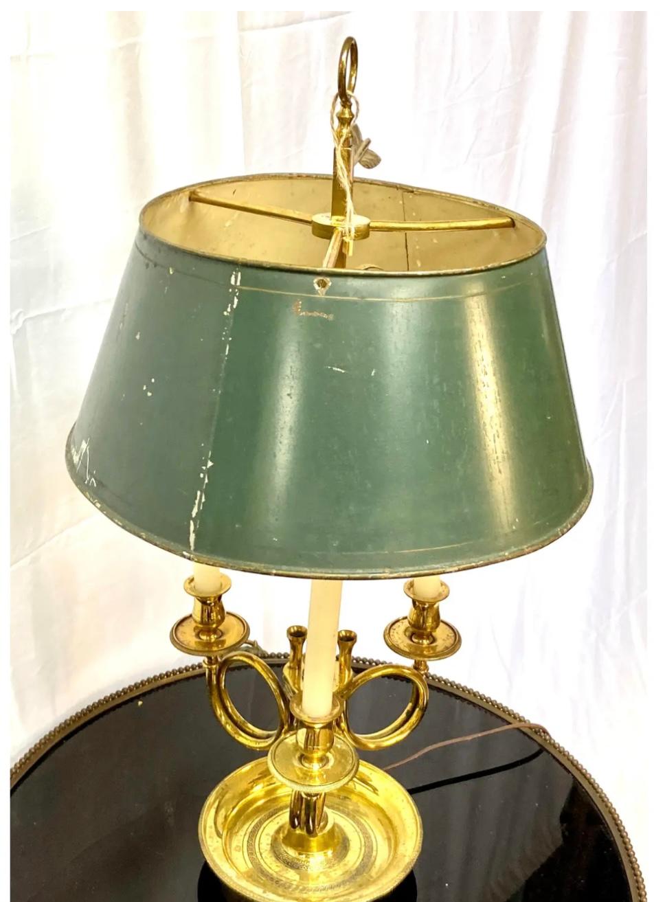 French Provincial French Bronze Bouillotte Lamp