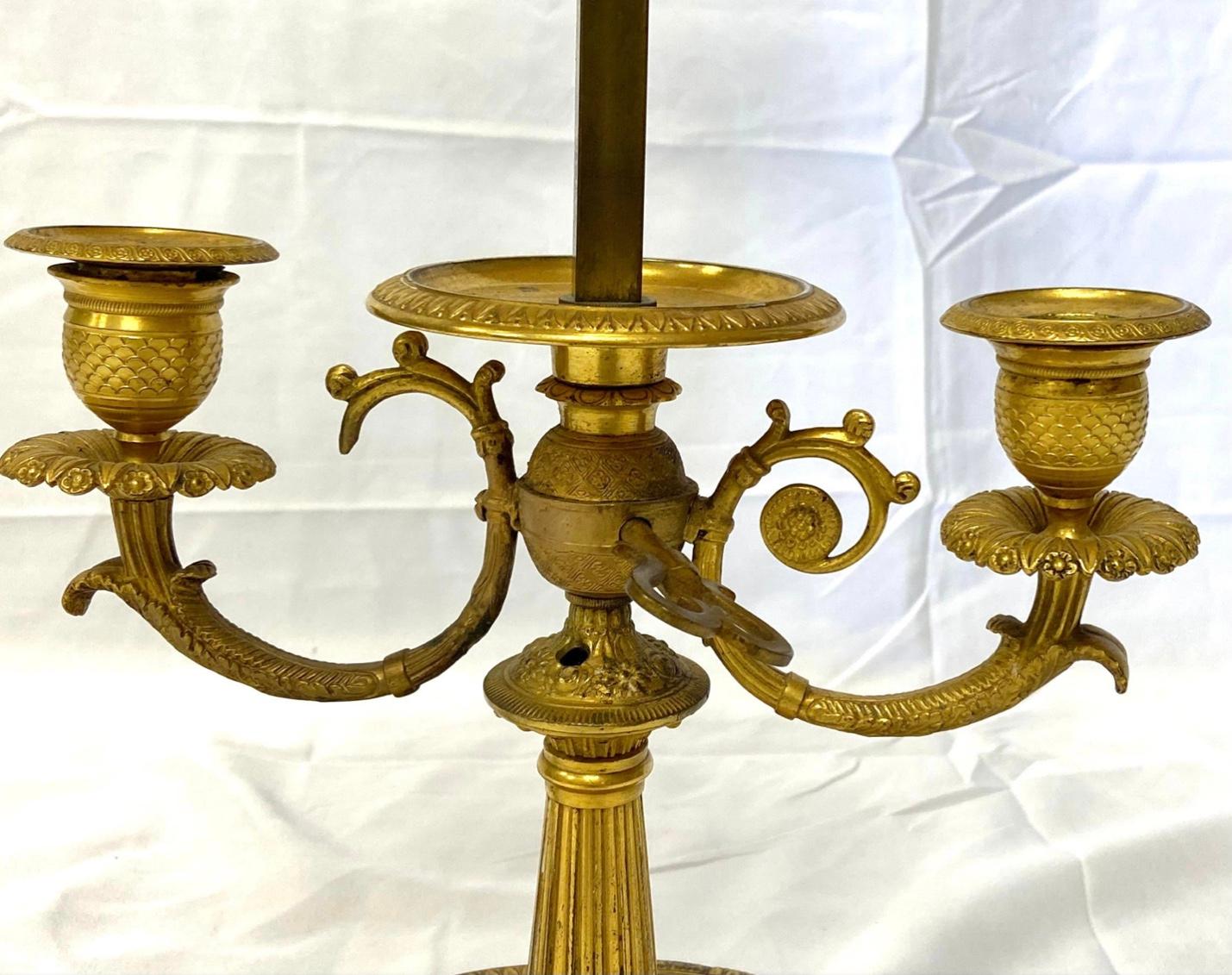 French Provincial French Bronze Bouillotte Lamp For Sale