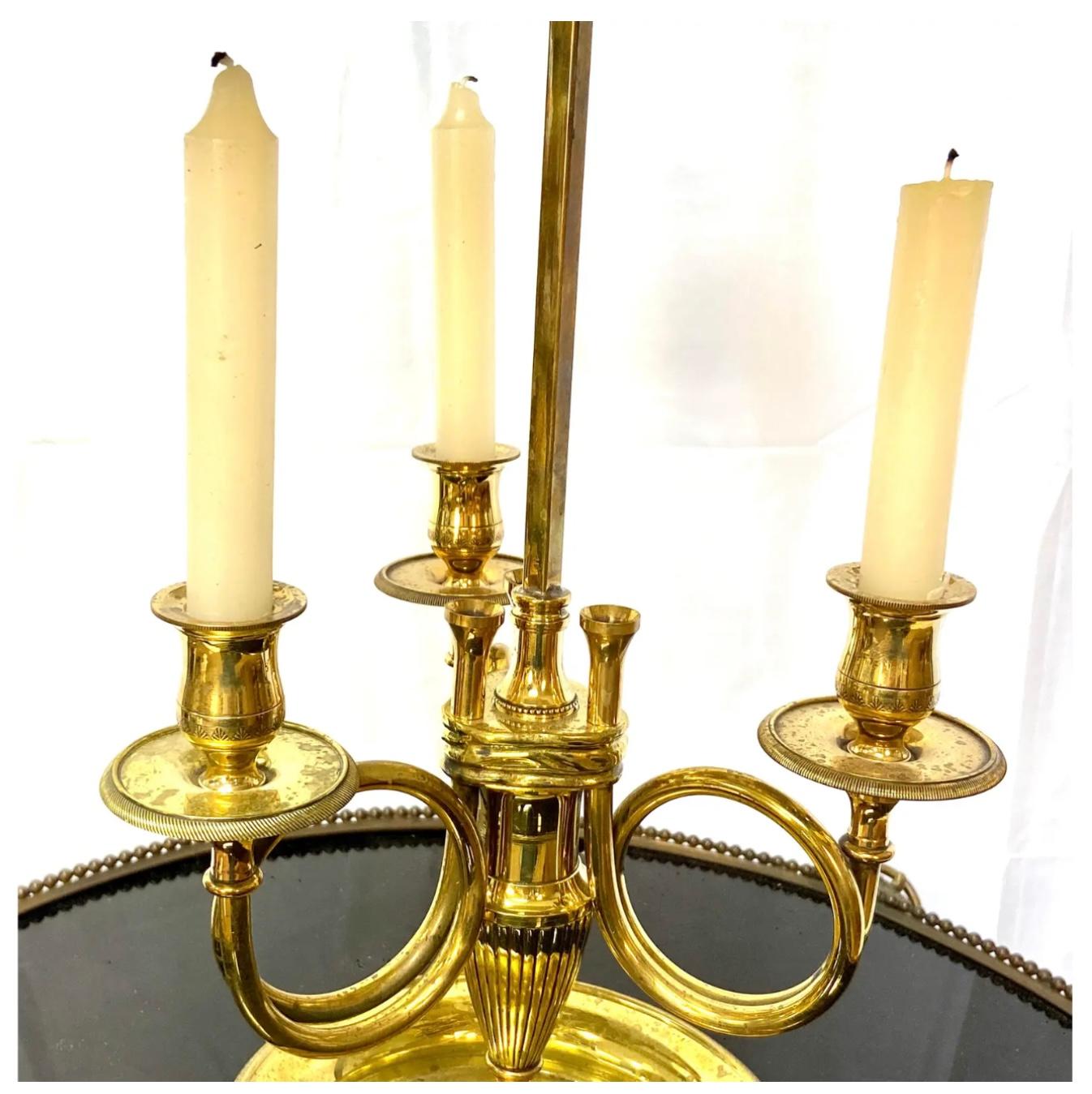 French Bronze Bouillotte Lamp In Good Condition In Bradenton, FL