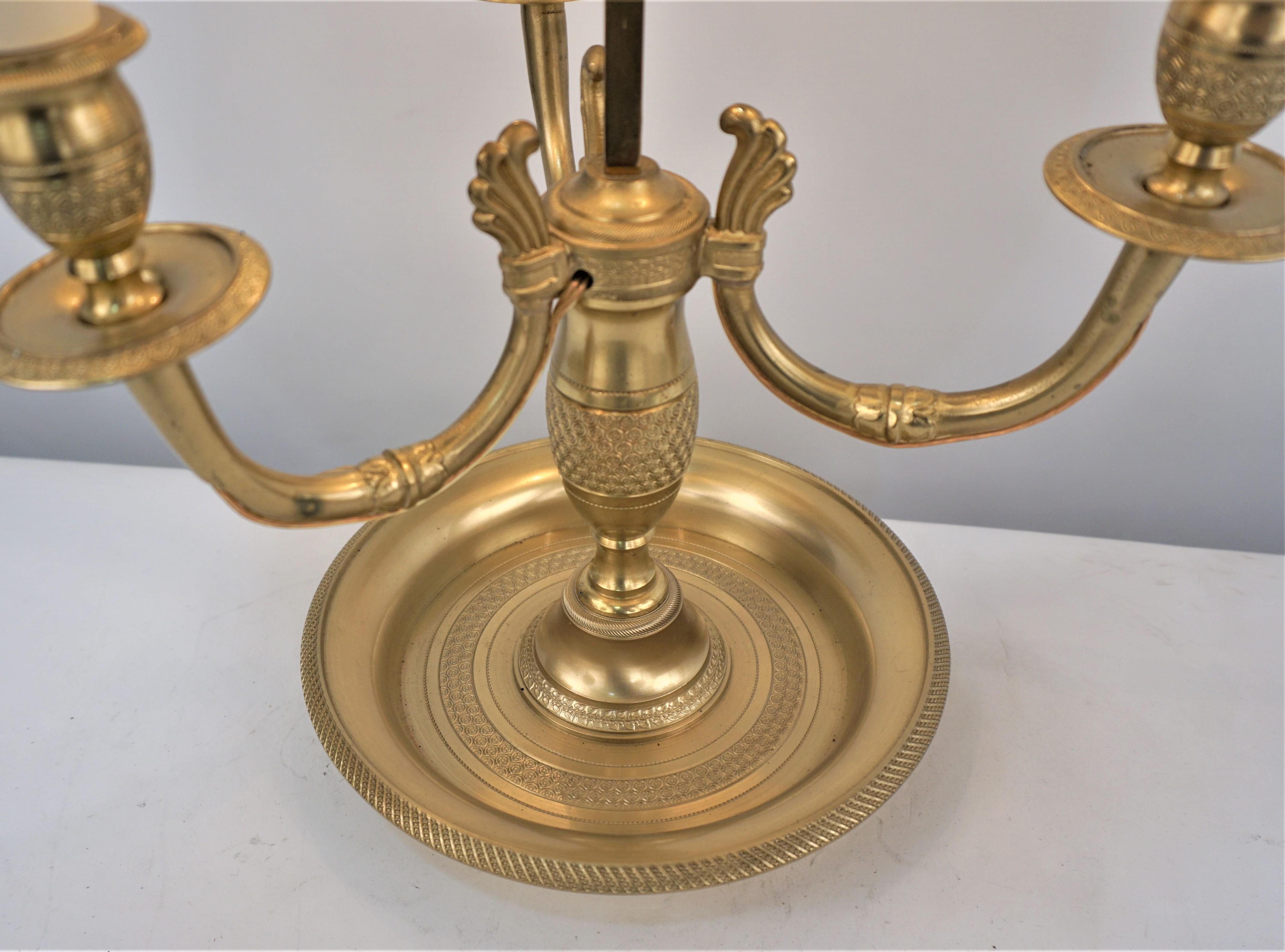 Early 20th Century French Bronze Bouillotte Lamp For Sale