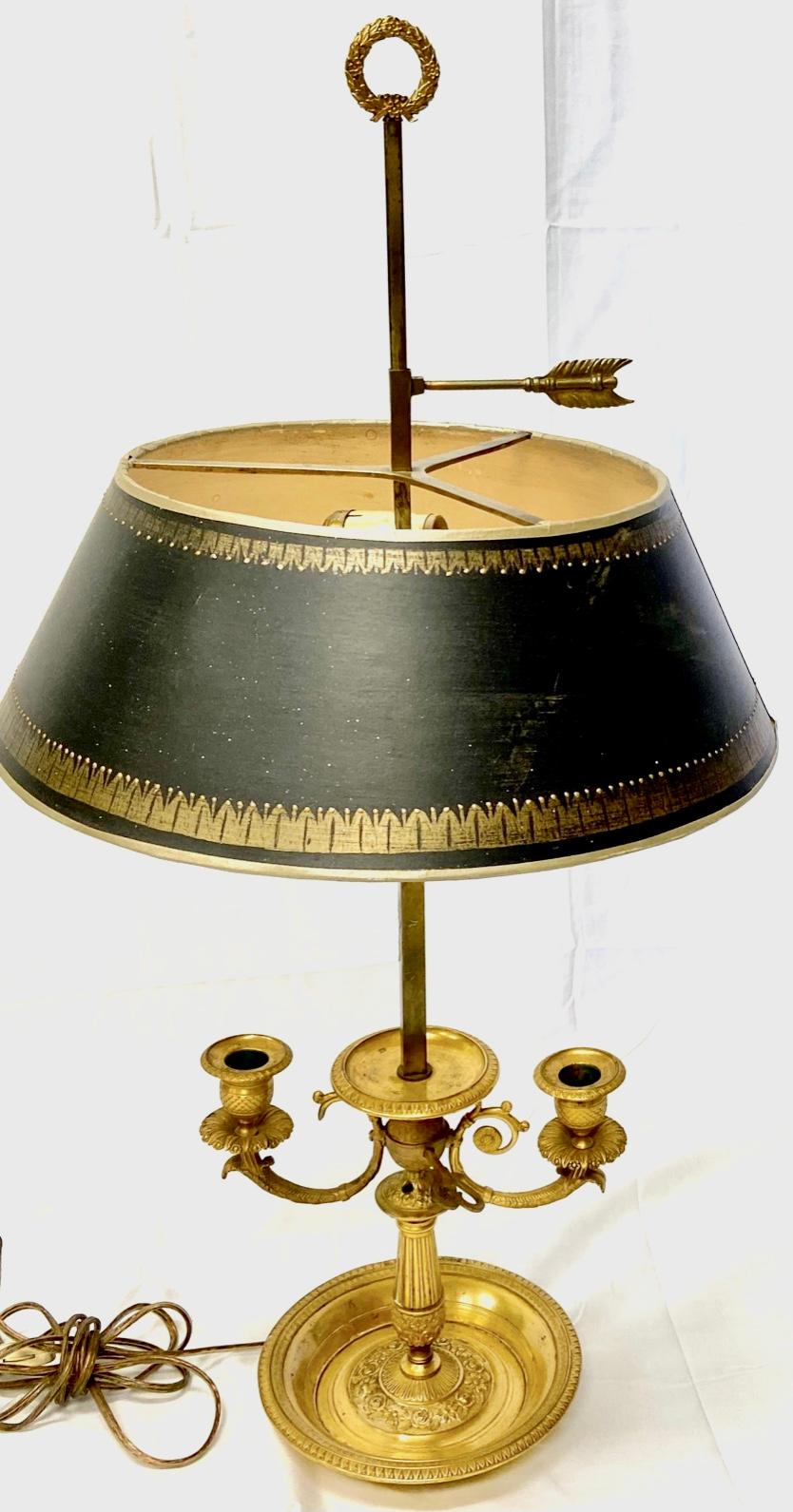 19th Century French Bronze Bouillotte Lamp For Sale
