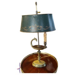 French Bronze Bouillotte Lamp with Eagle Motif. Tole Metal Shade