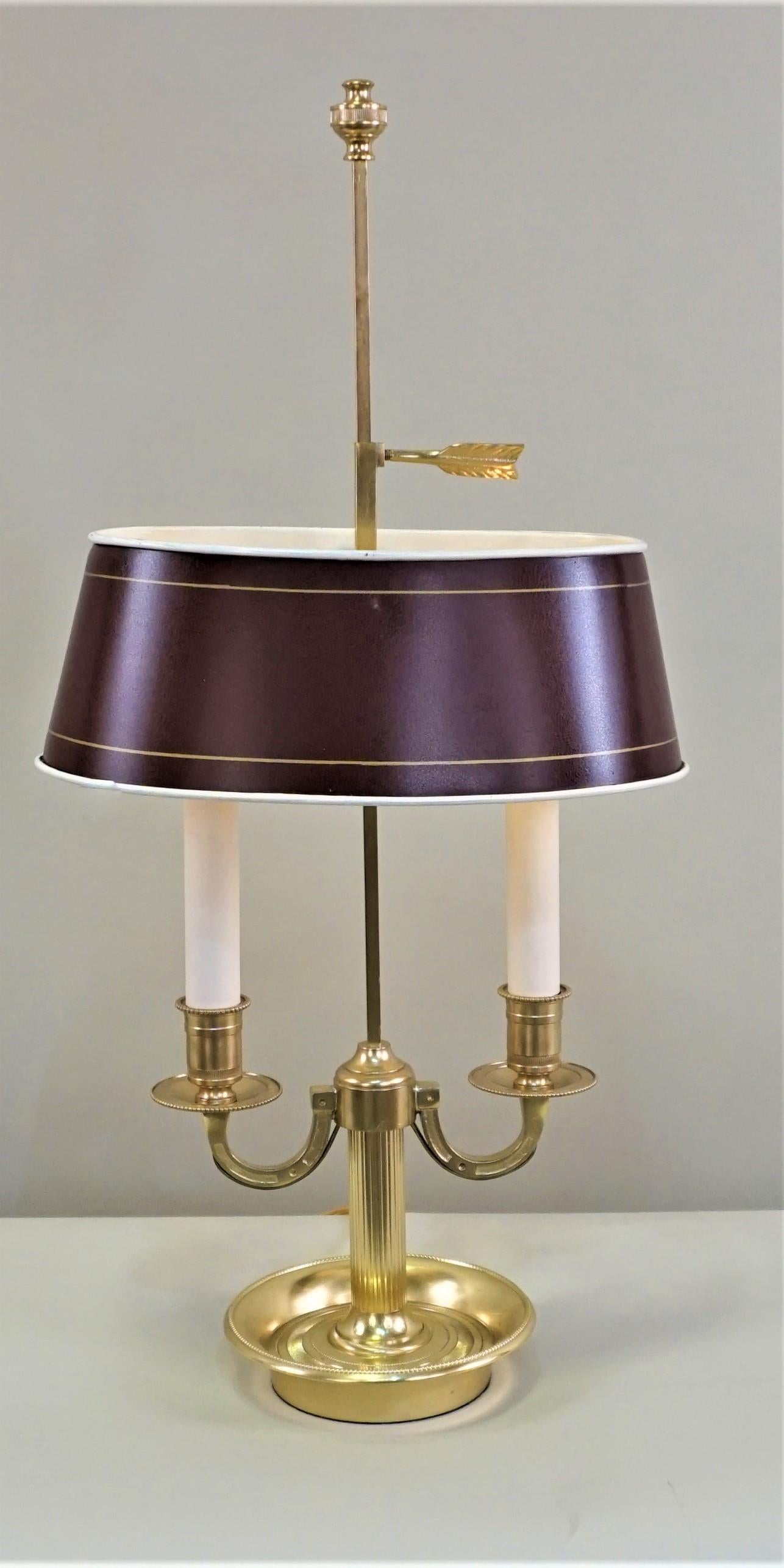 French Bronze Boulliote Desk Lamp In Good Condition In Fairfax, VA