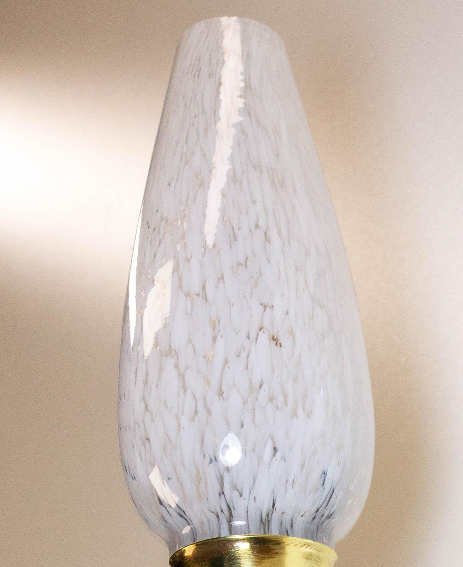 French Bronze Brass & Clichy Glass Louis XVI Style André Arbus Sconce For Sale 3