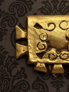 French Bronze Buckle Brooch Line Vautrin