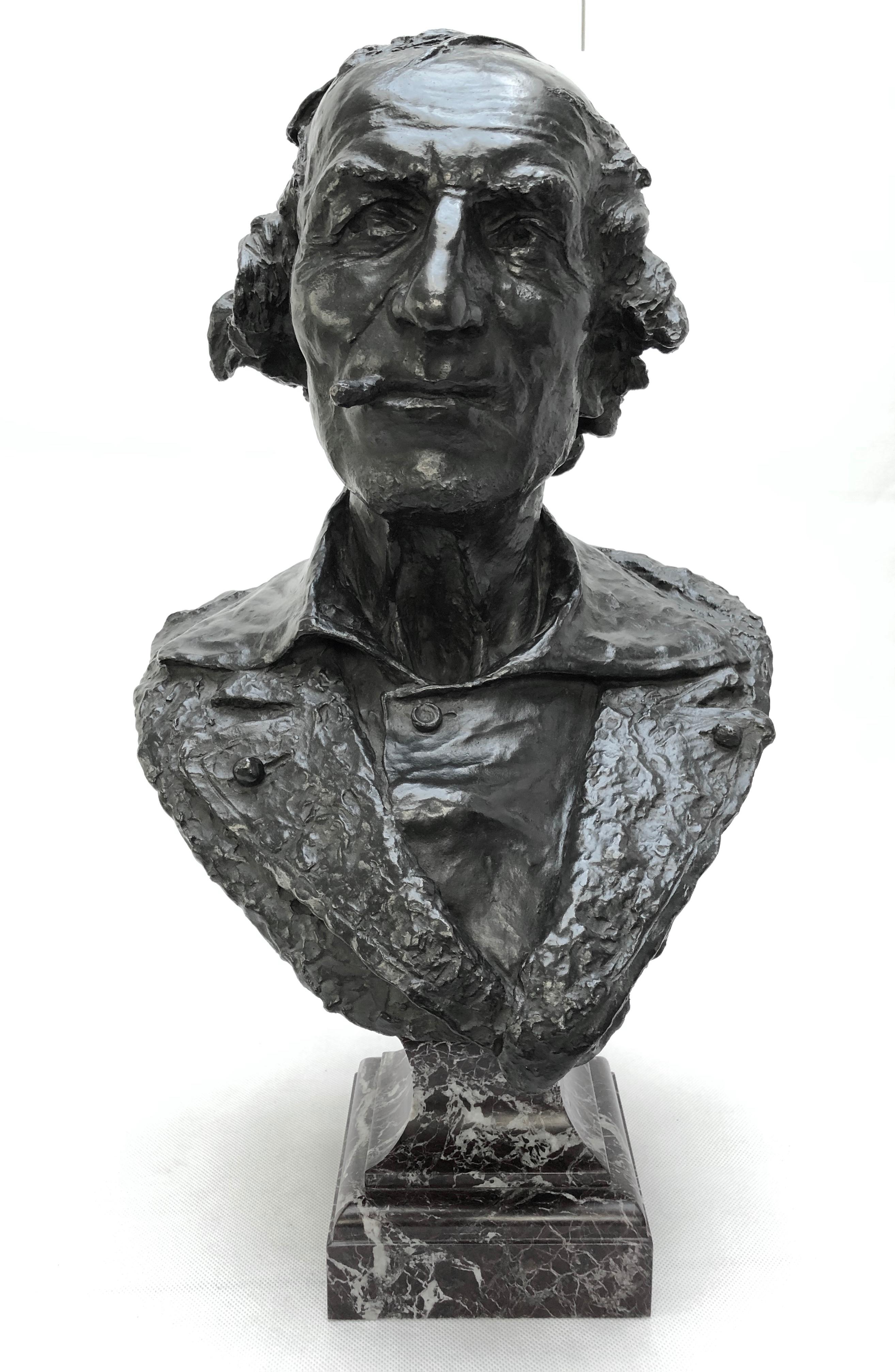 French Bronze Bust by Jean-Baptiste Carpeaux, Known as “Le Fumeur”, Dated 1869 4