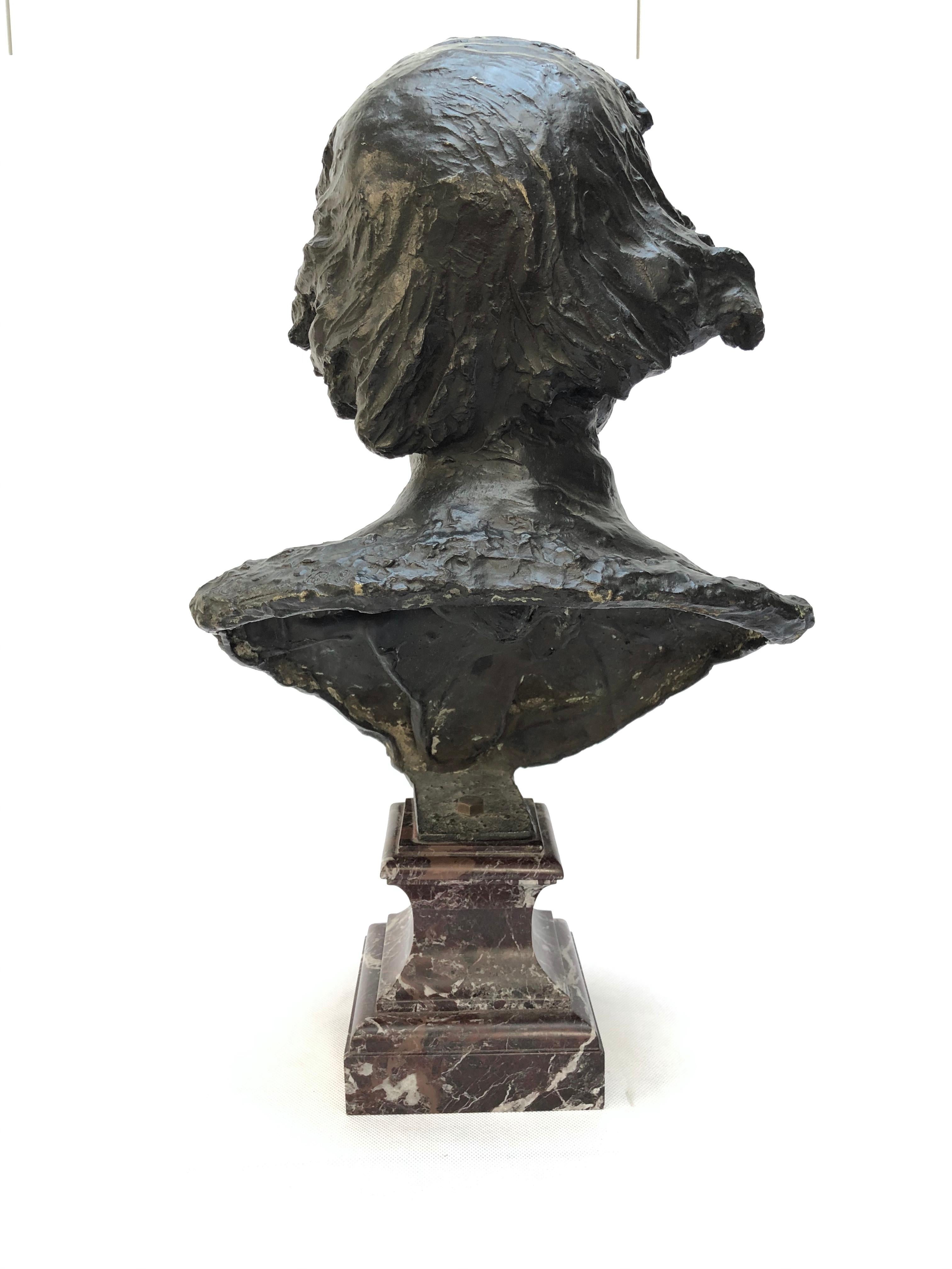 French Bronze Bust by Jean-Baptiste Carpeaux, Known as “Le Fumeur”, Dated 1869 In Good Condition In Henley-on-Thames, Oxfordshire