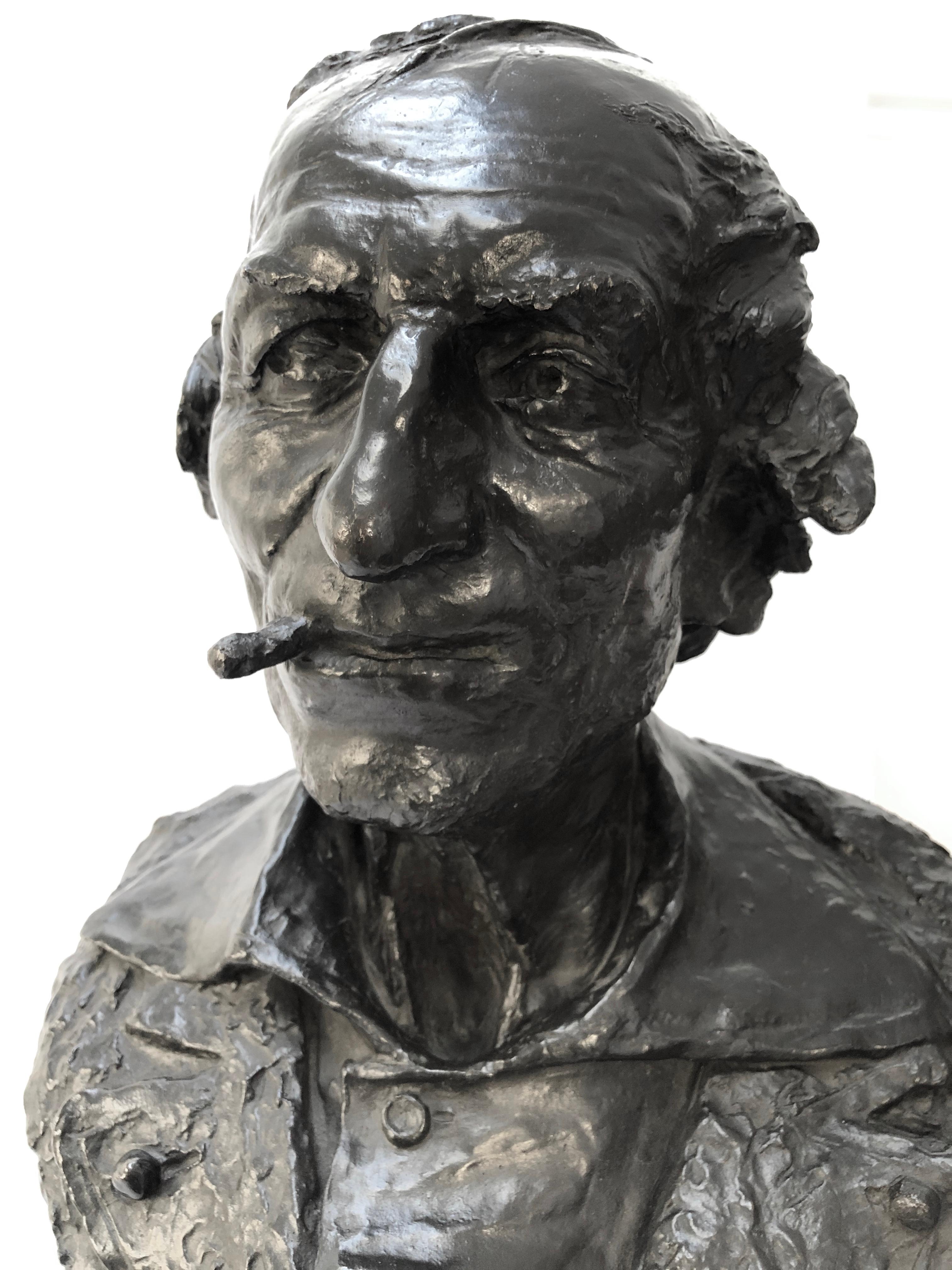 French Bronze Bust by Jean-Baptiste Carpeaux, Known as “Le Fumeur”, Dated 1869 1