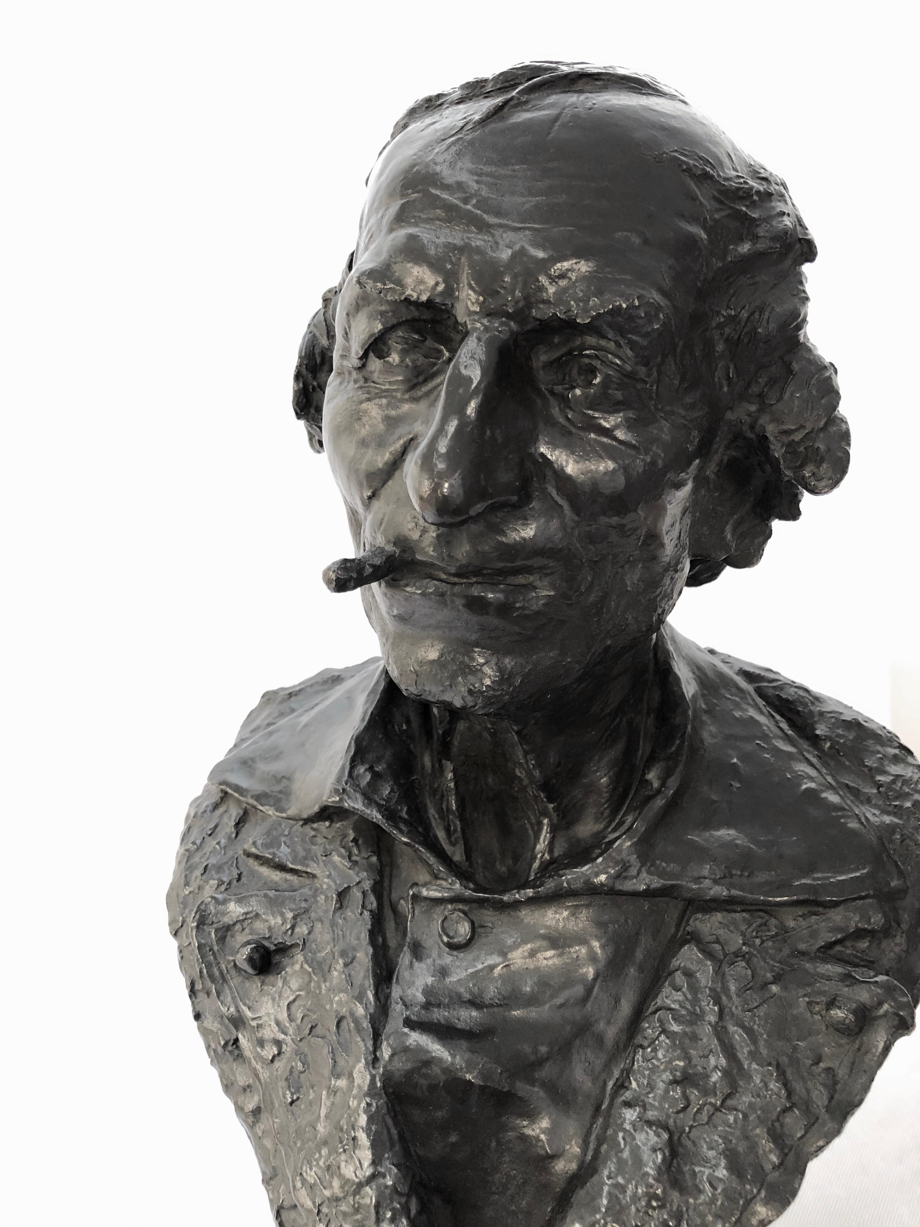 French Bronze Bust by Jean-Baptiste Carpeaux, Known as “Le Fumeur”, Dated 1869 2