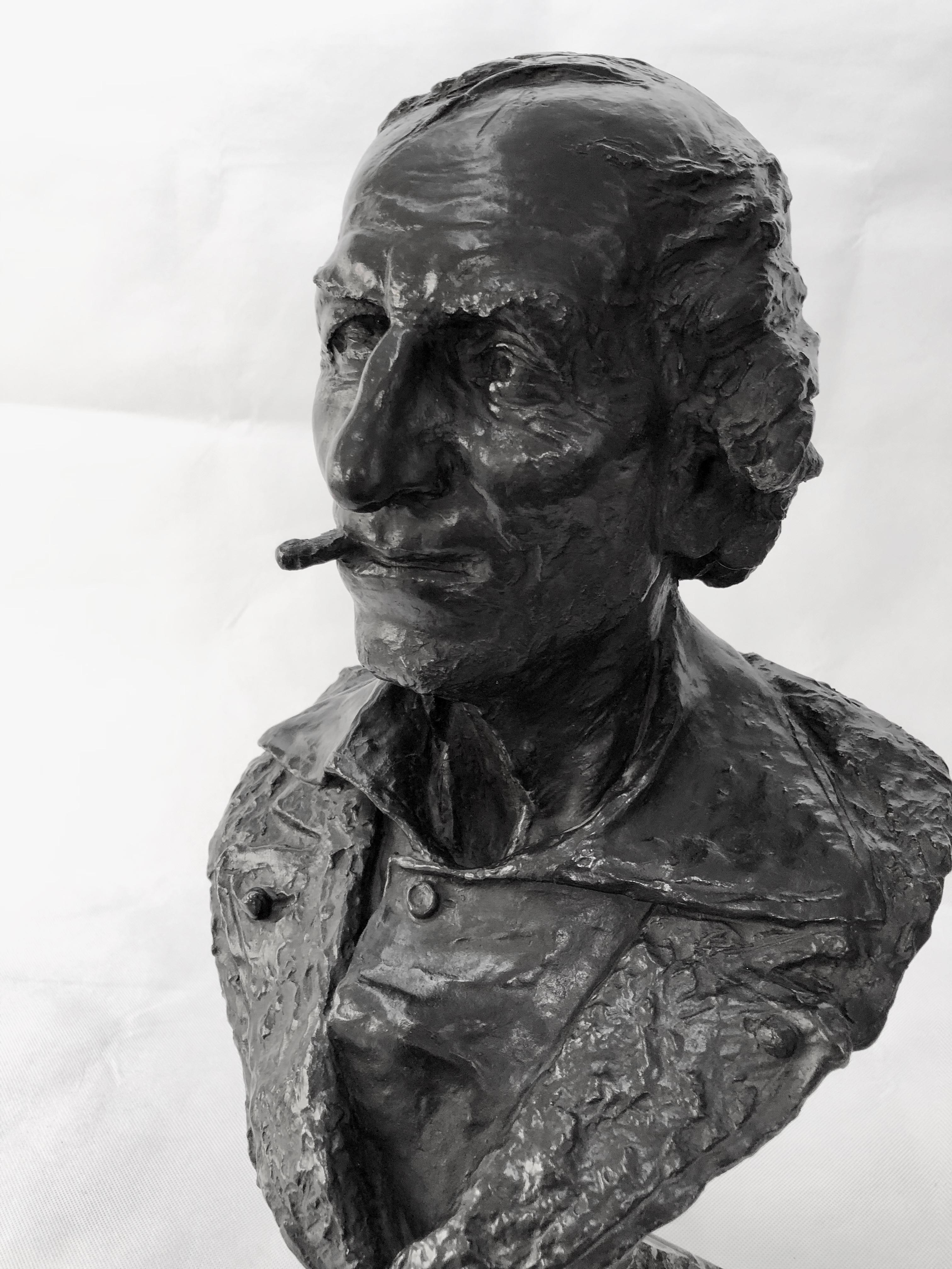 French Bronze Bust by Jean-Baptiste Carpeaux, Known as “Le Fumeur”, Dated 1869 3