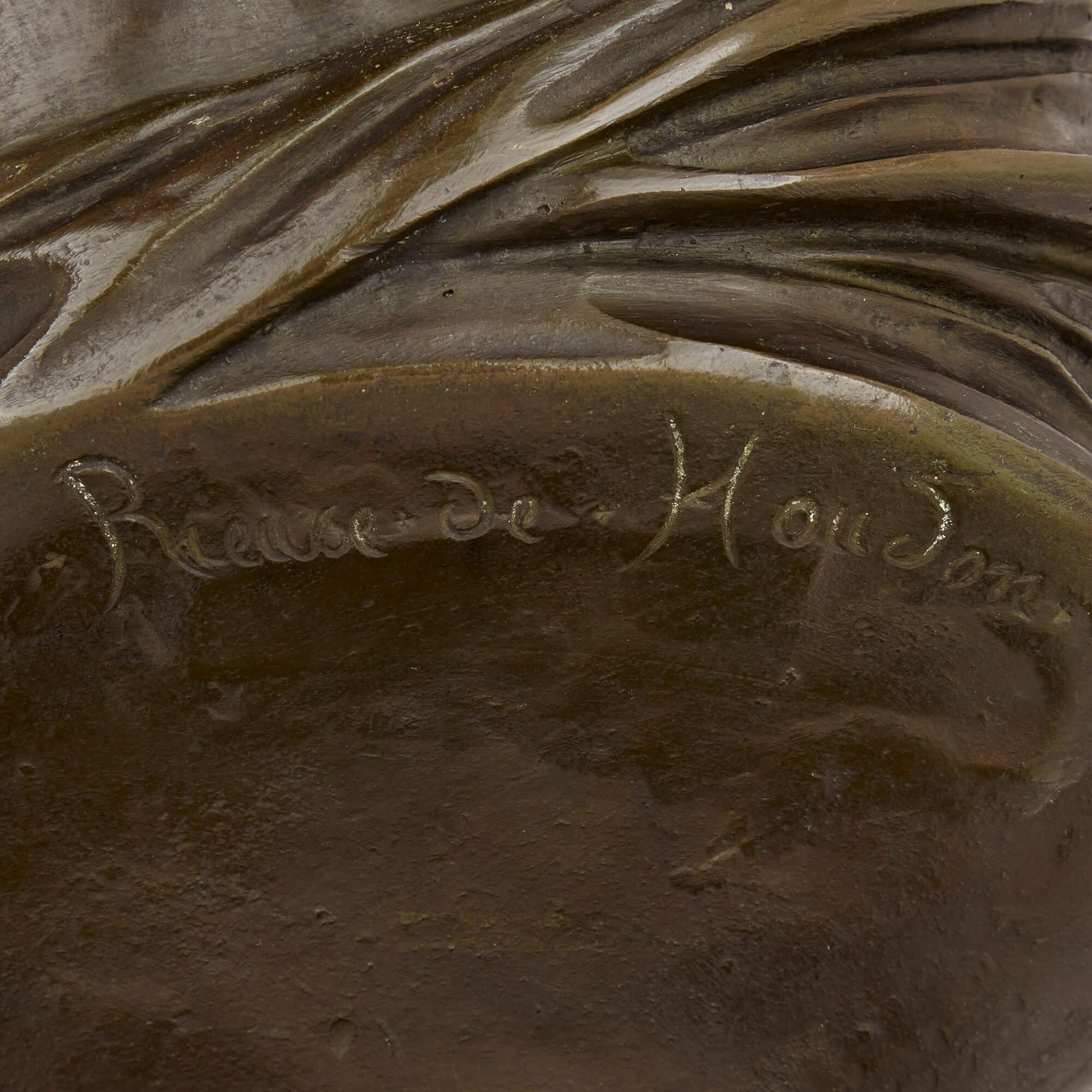 Bronze French bronze bust of a woman after Jean-Antoine Houdon For Sale