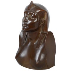 French Bronze Bust of Cleopatra, Late 19th Century