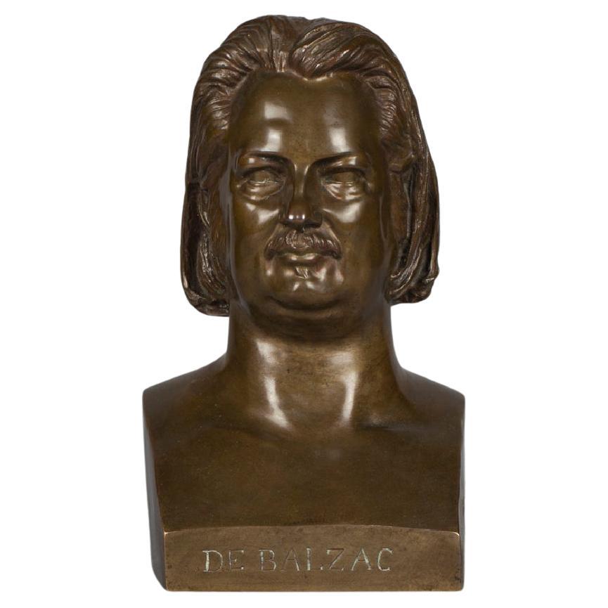 French Bronze Bust of Honoré de Balzac, by David Dangers, Dated 1844