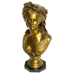 French Bronze Bust of Marie Antoinette by P. Baur & Jean Jules Salmson, 1873