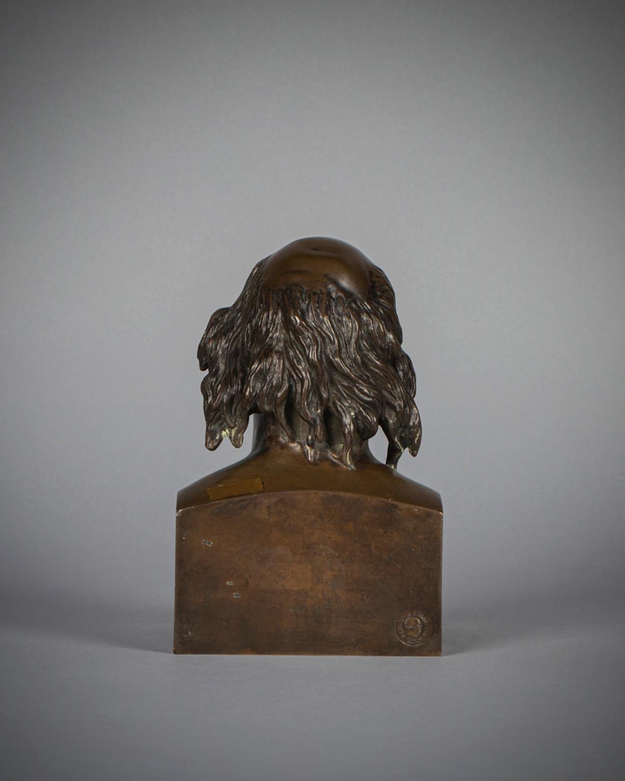 Francese Busto in bronzo francese di Pierre-Jean de Béranger, datato 1834 in vendita