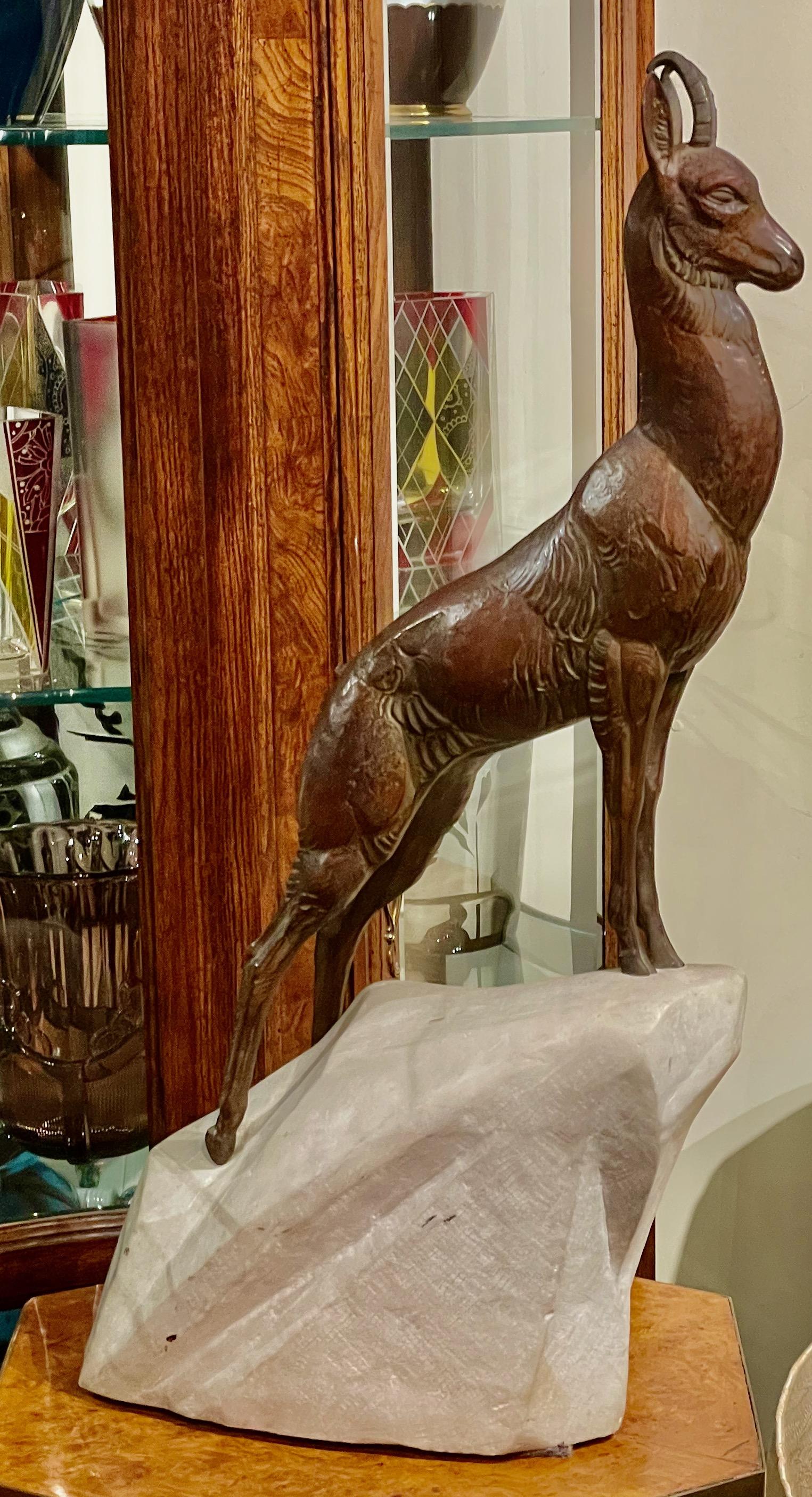 Bronze-Skulptur von Andr Vincent Becquerel aus Ibex von Andr Vincent, selten (Französisch) im Angebot