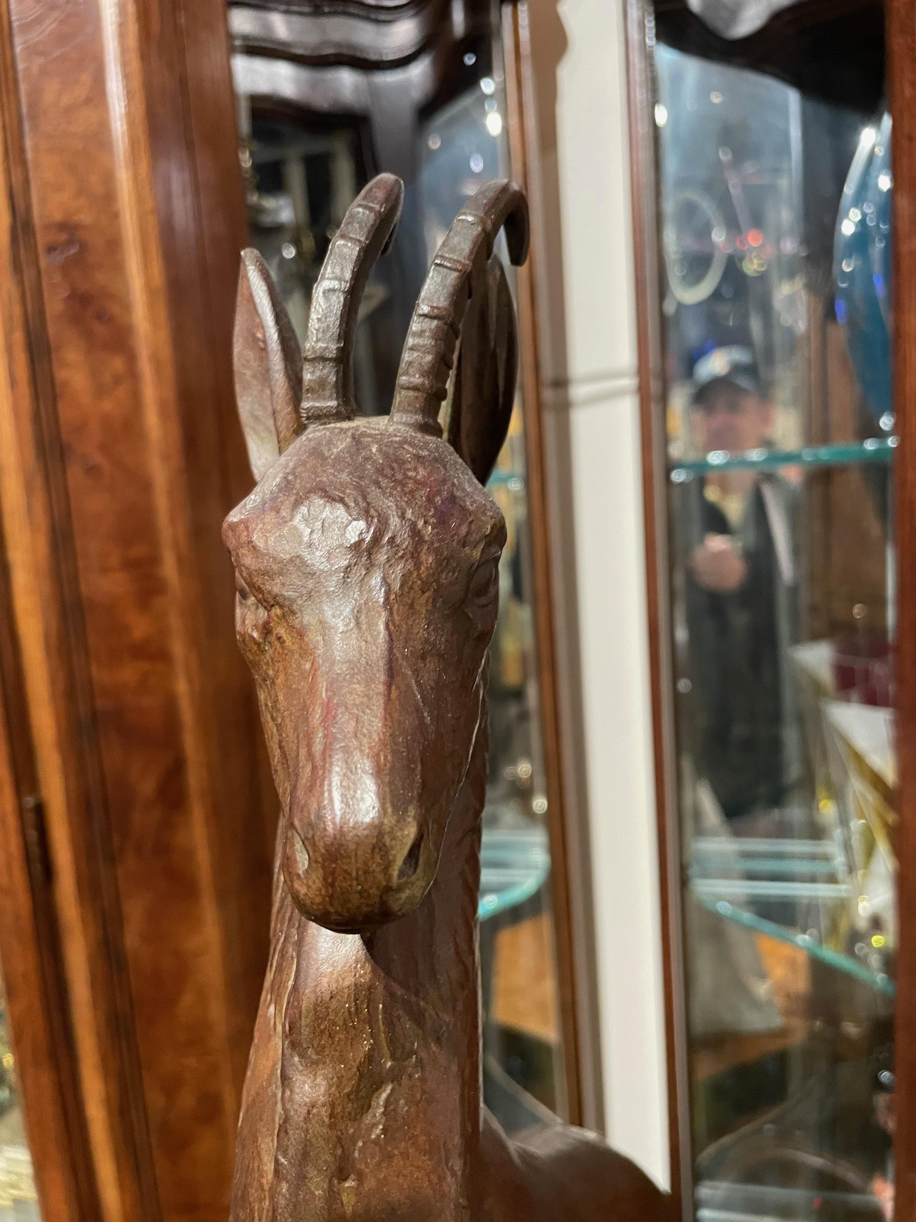 Early 20th Century French Bronze by André Vincent Becquerel Sculpture of Ibex Rare For Sale