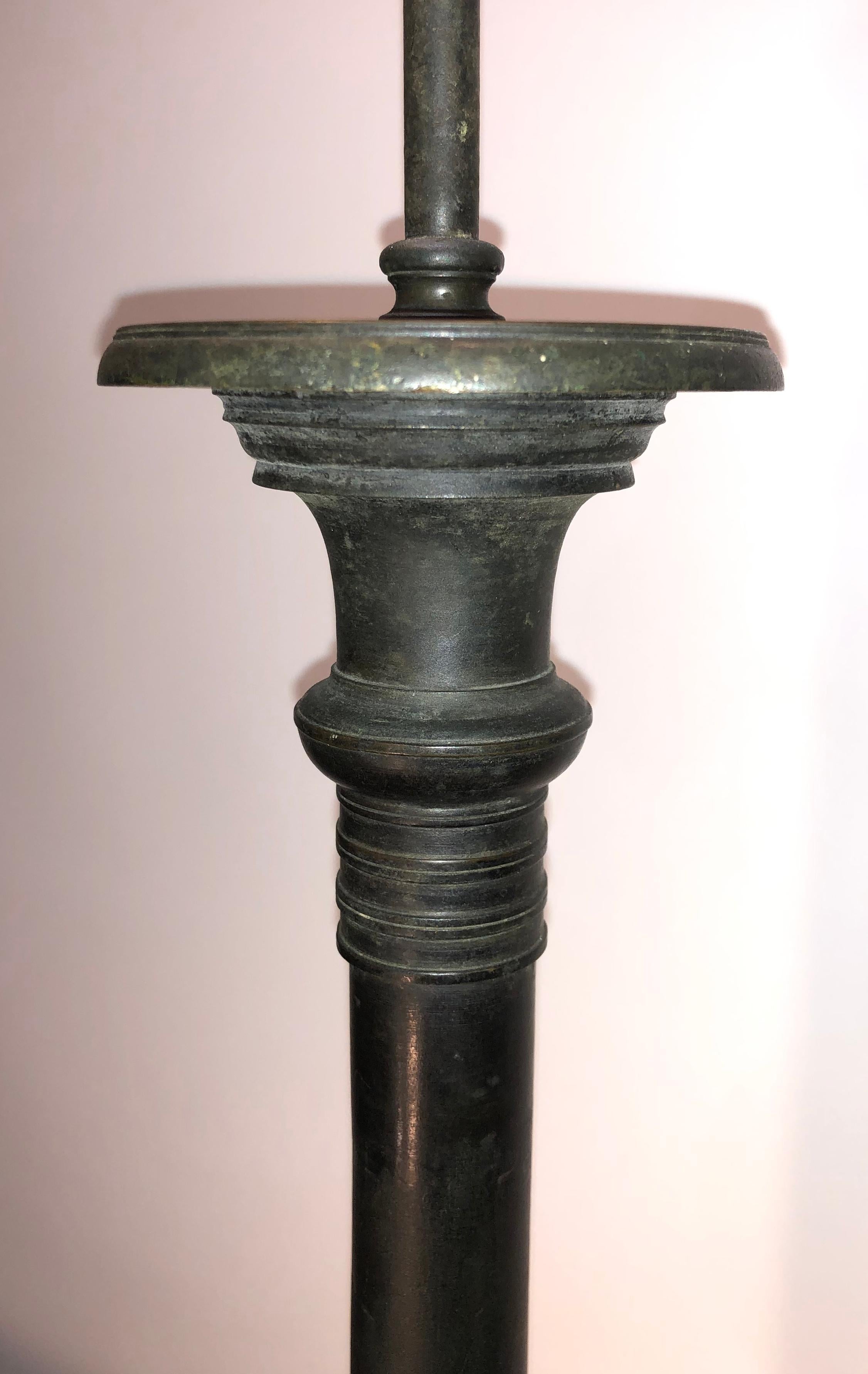 French Bronze Campaign Lamp In Good Condition In Charleston, SC