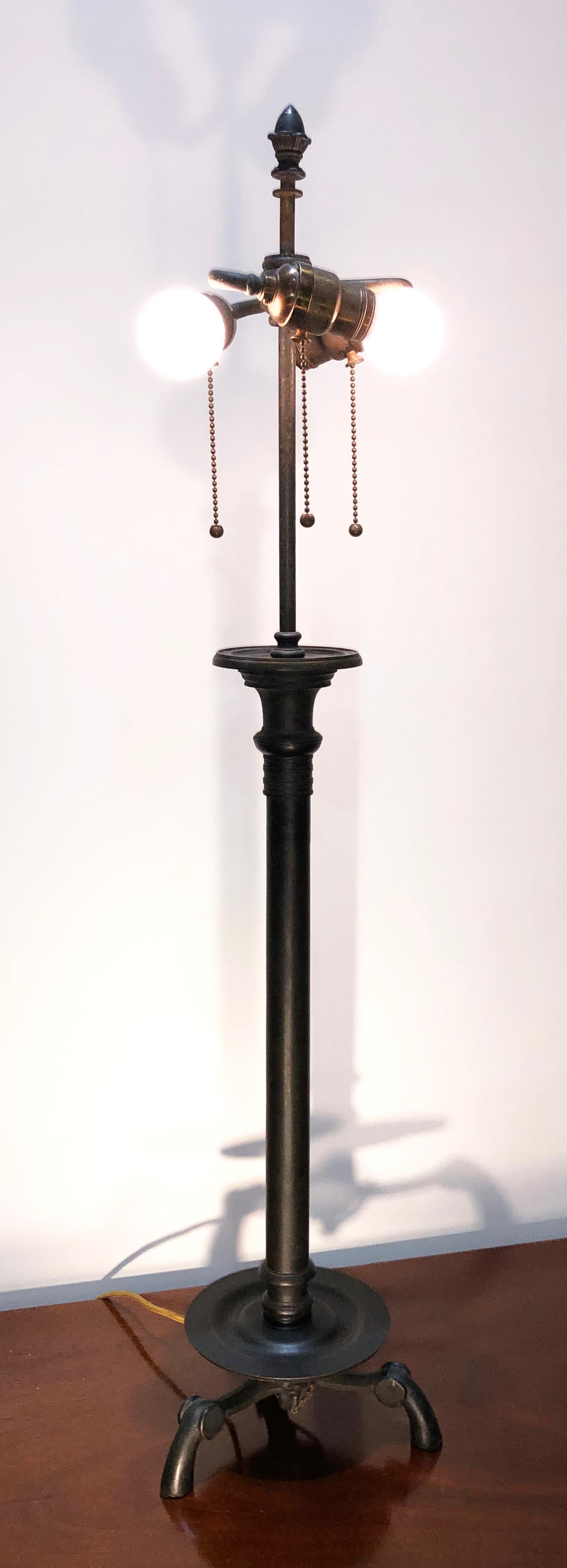 19th Century French Bronze Campaign Lamp