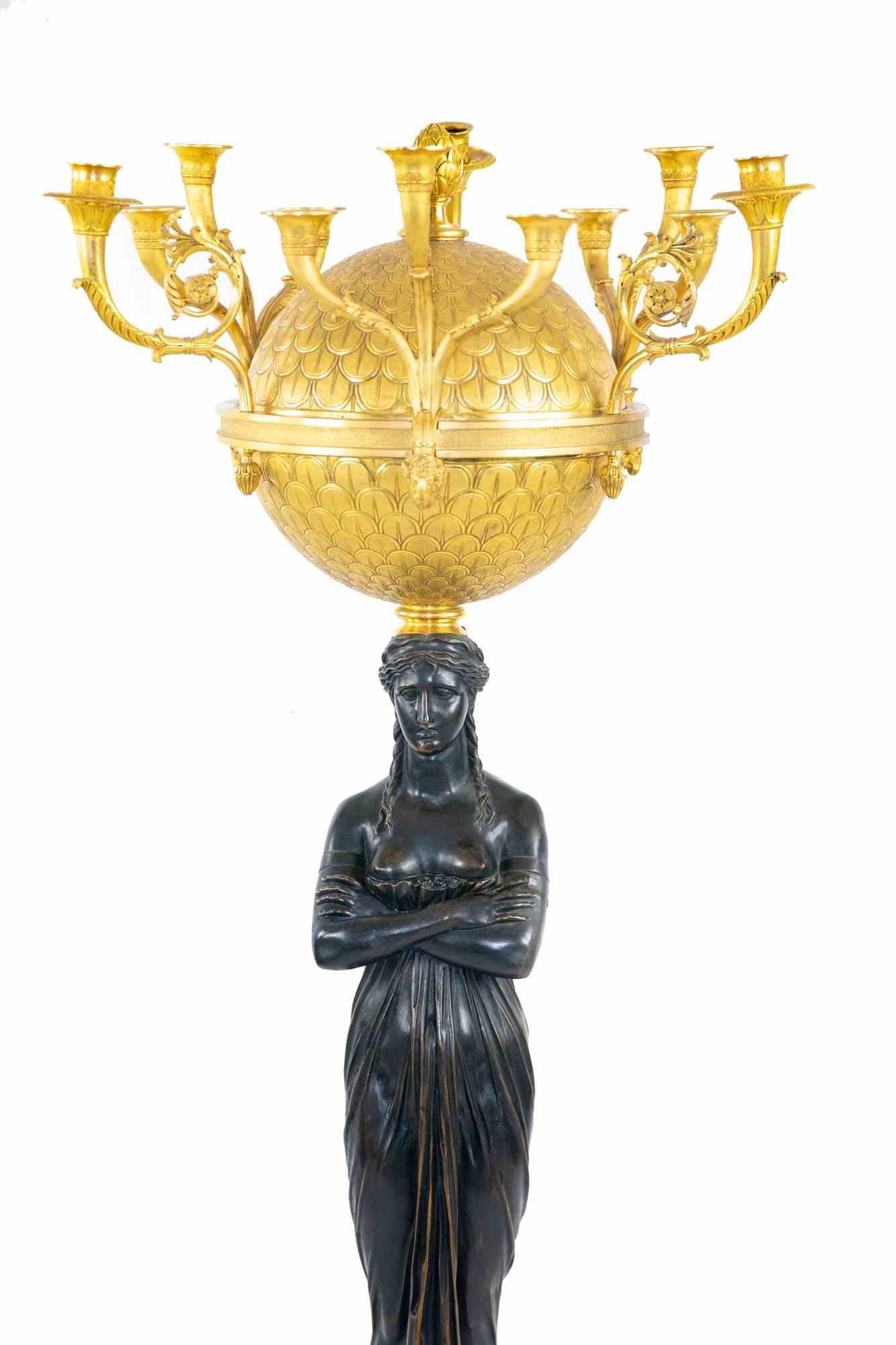 French Bronze Candelabra, Follower of P.-P. Thomire, France, 19th Century In Good Condition In Roma, IT