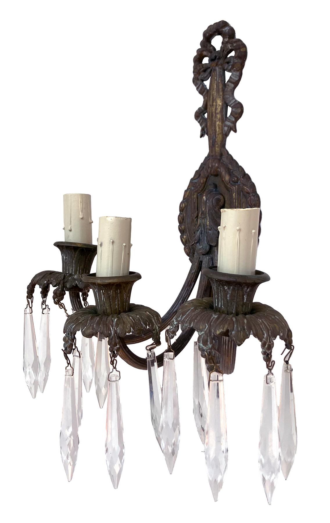 Bronzo Coppia di candelabri in bronzo francese in vendita