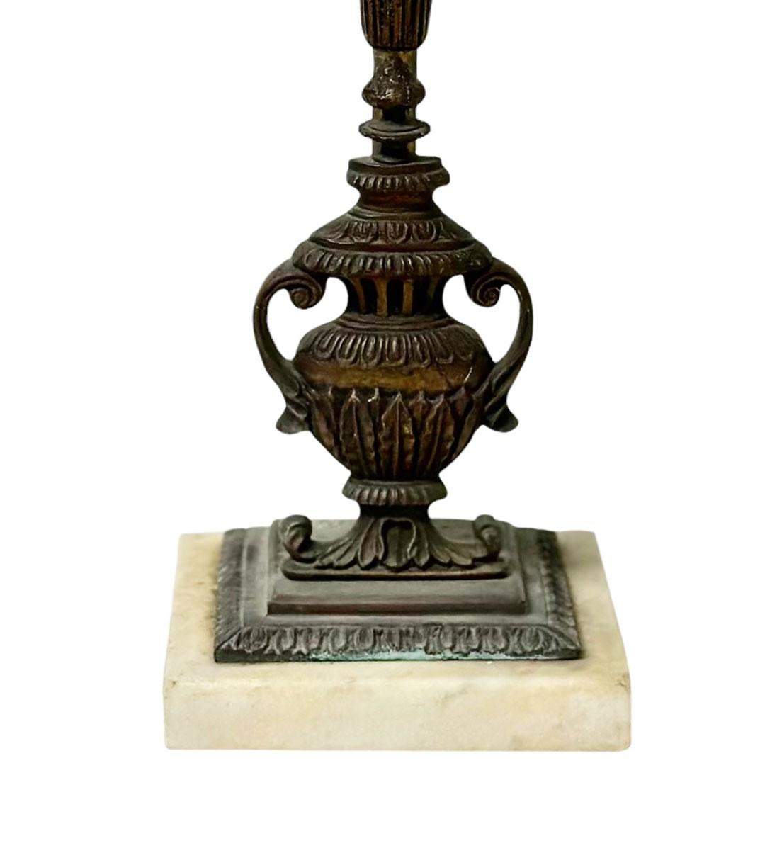 Late 19th Century French Bronze Candlestick For Sale