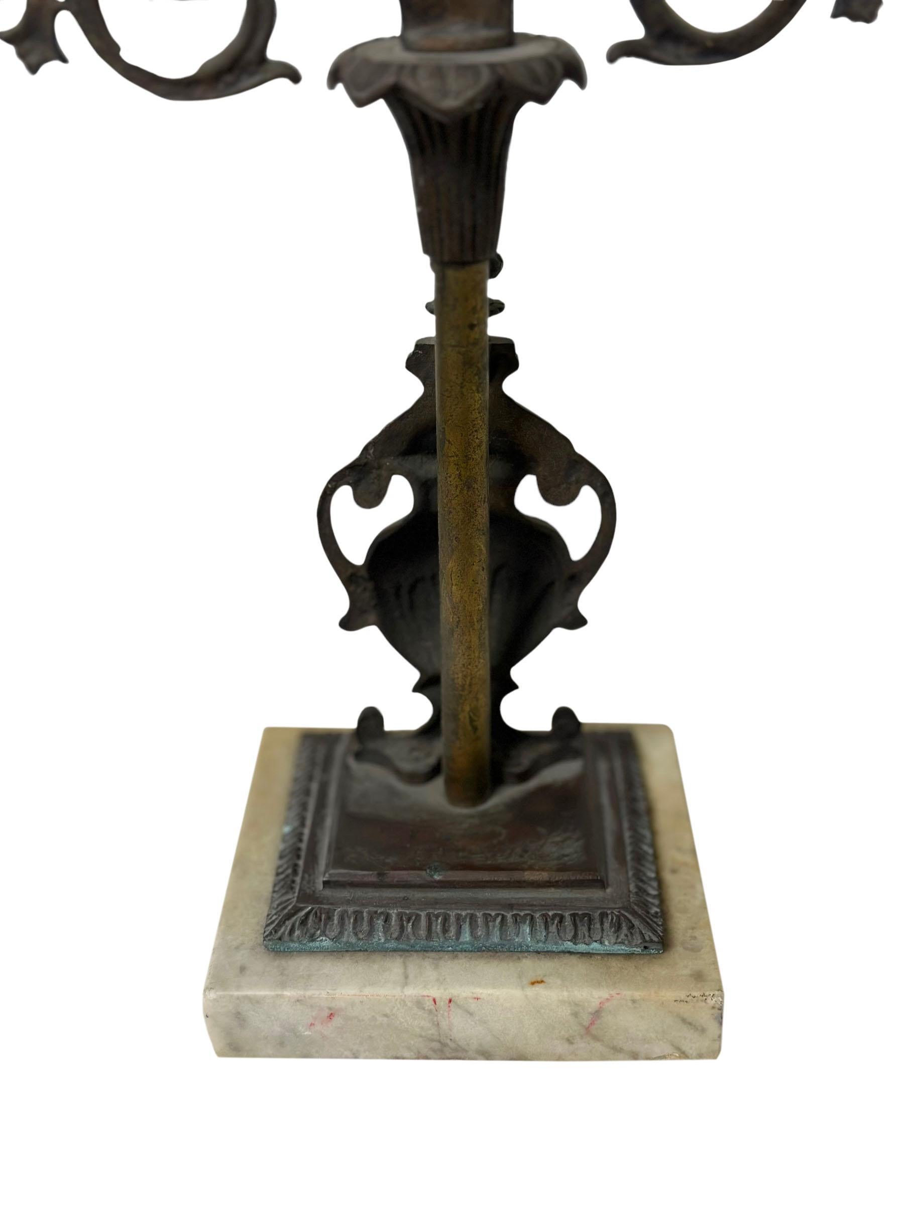 French Bronze Candlestick For Sale 1