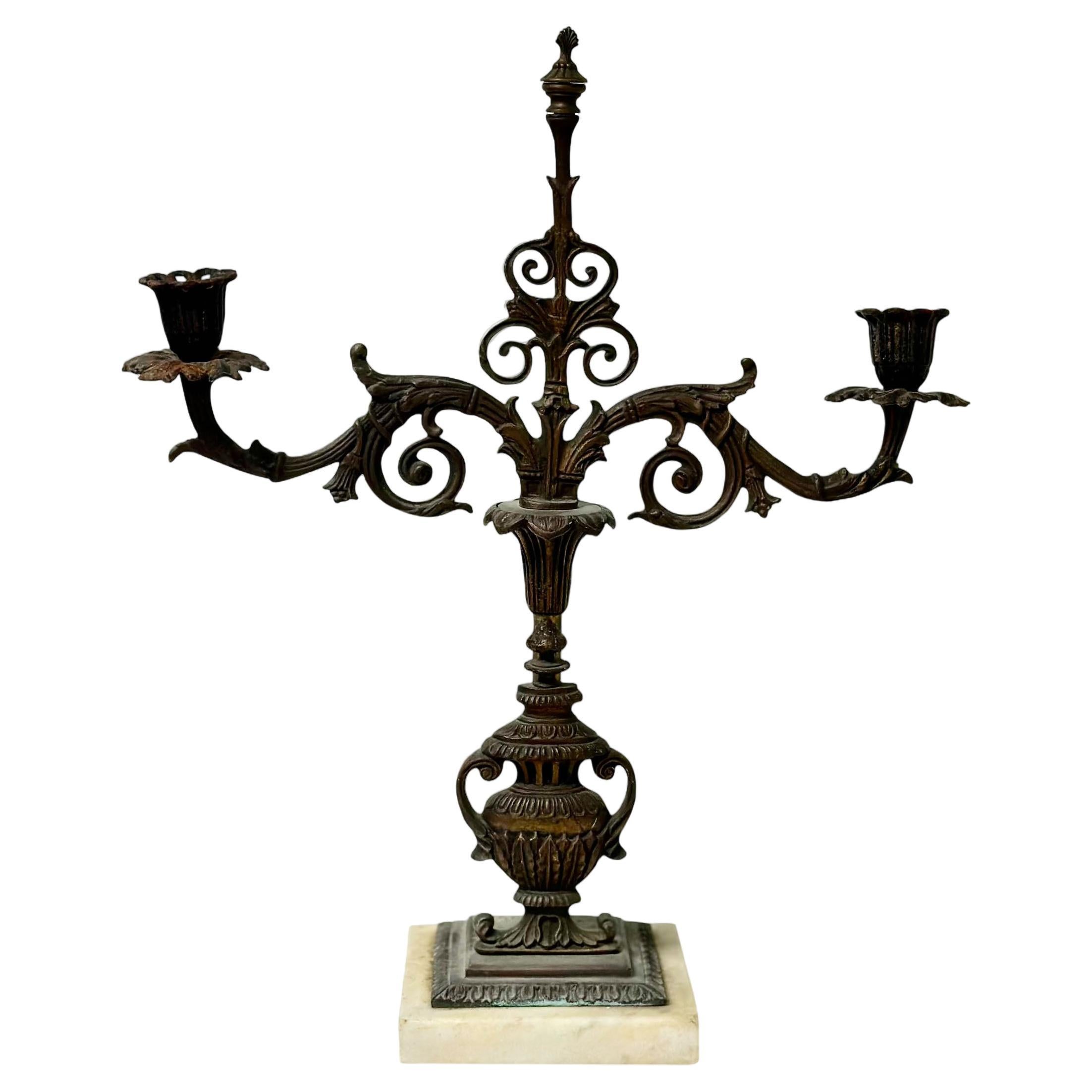 French Bronze Candlestick